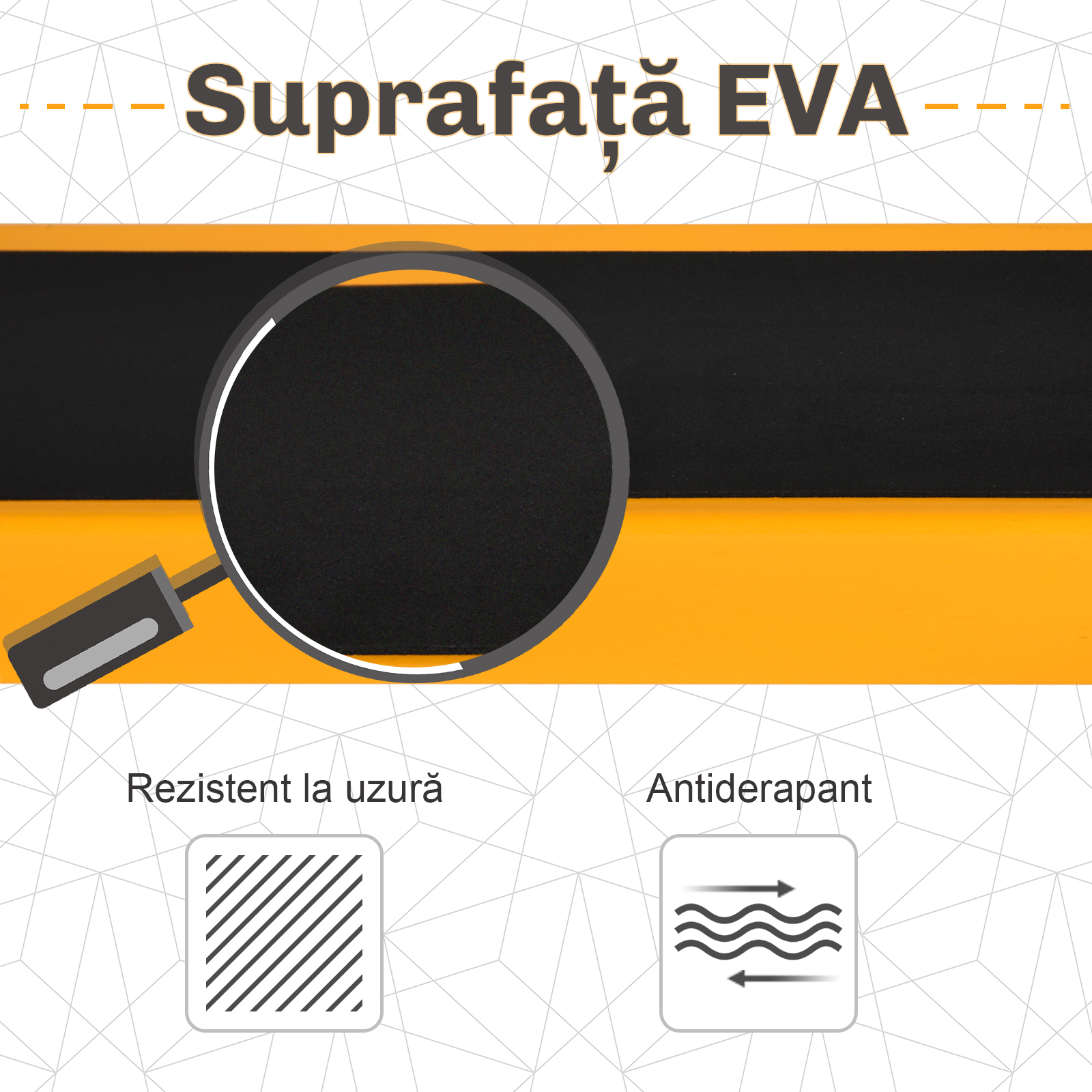  Set de 2 Capre Pliabile din Metal cu Suprafata Antiderapanta din EVA pentru Lucrari de Taiere, Capra pentru Lemn, Capacitate Maxima 125 kg, Portocaliu Negru [4]