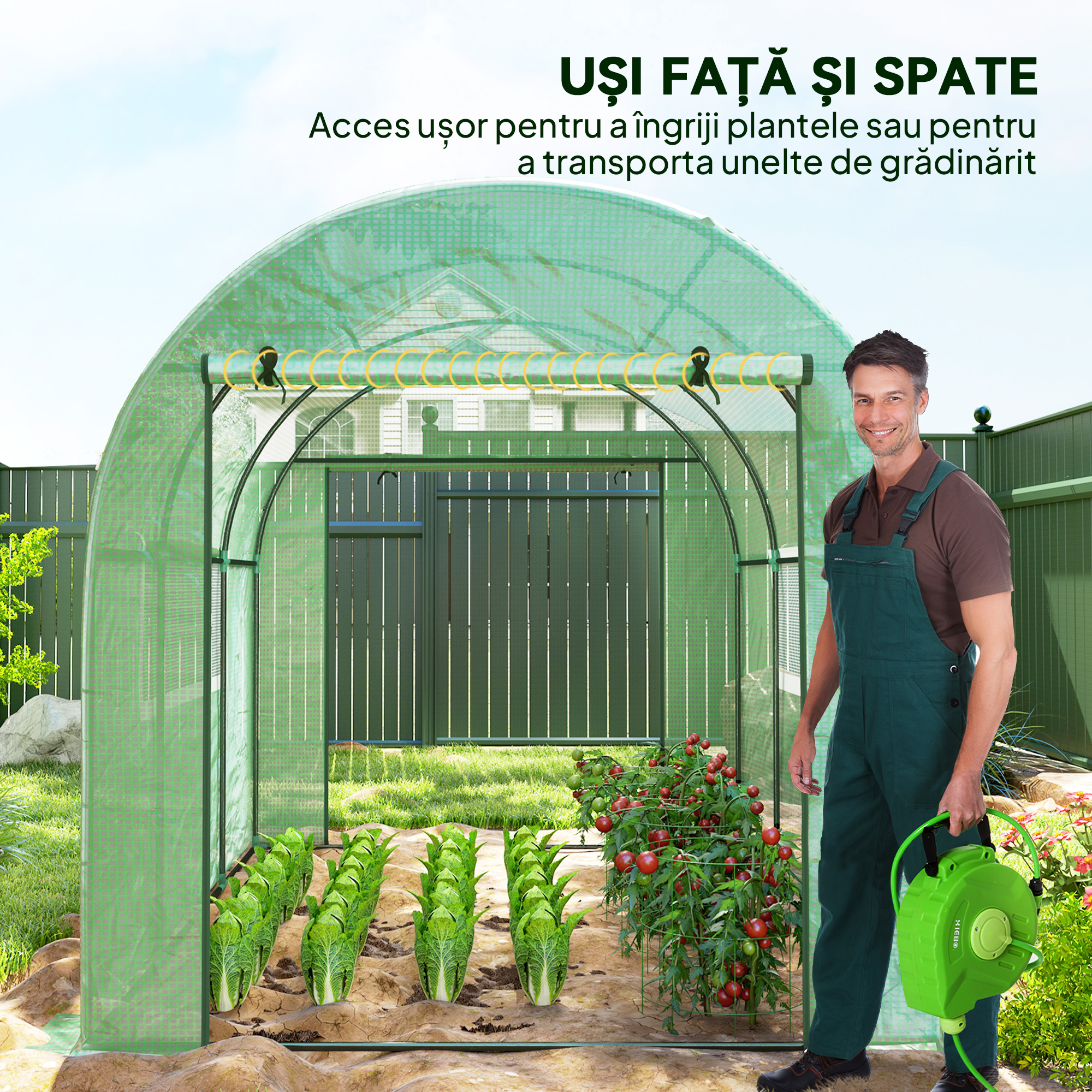  Solar Tip Tunel 300 x 200cm Walk-In Polytunnel Greenhouse - Verde [4]