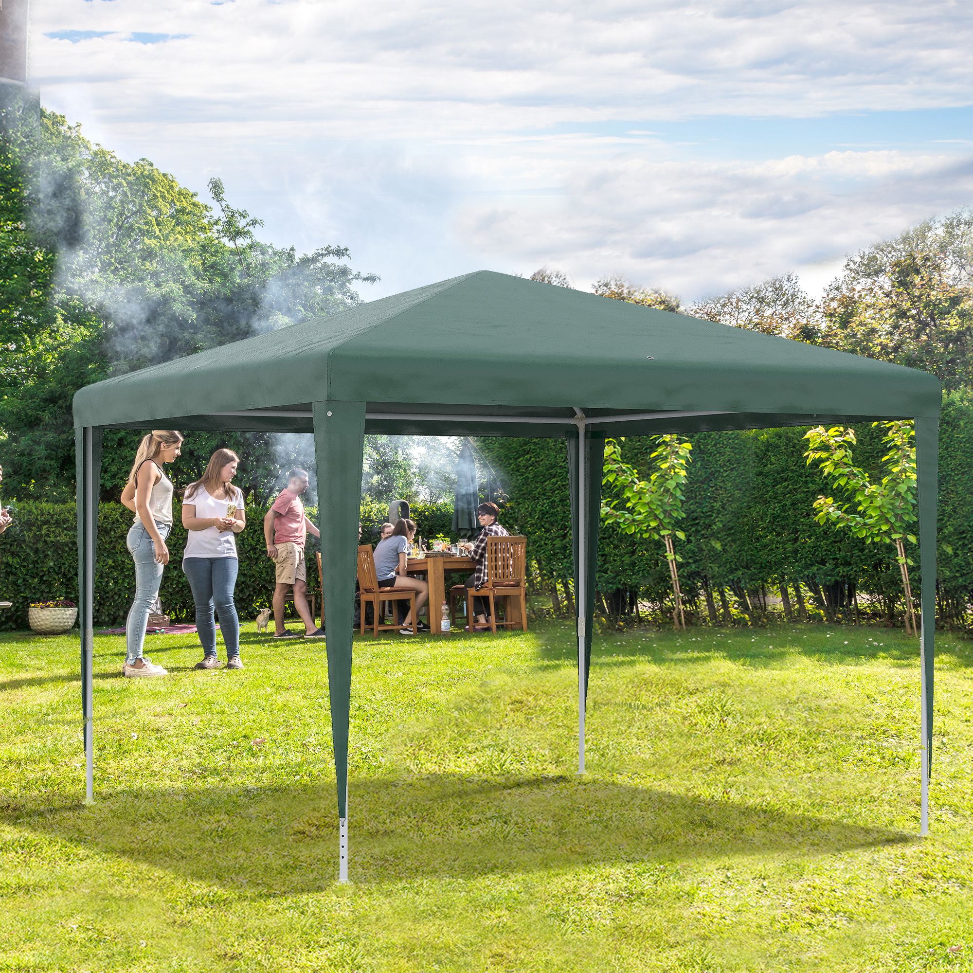  Pavilion de Gradina 3x3 m Portabil cu Protectie Anti UV, Verde [6]