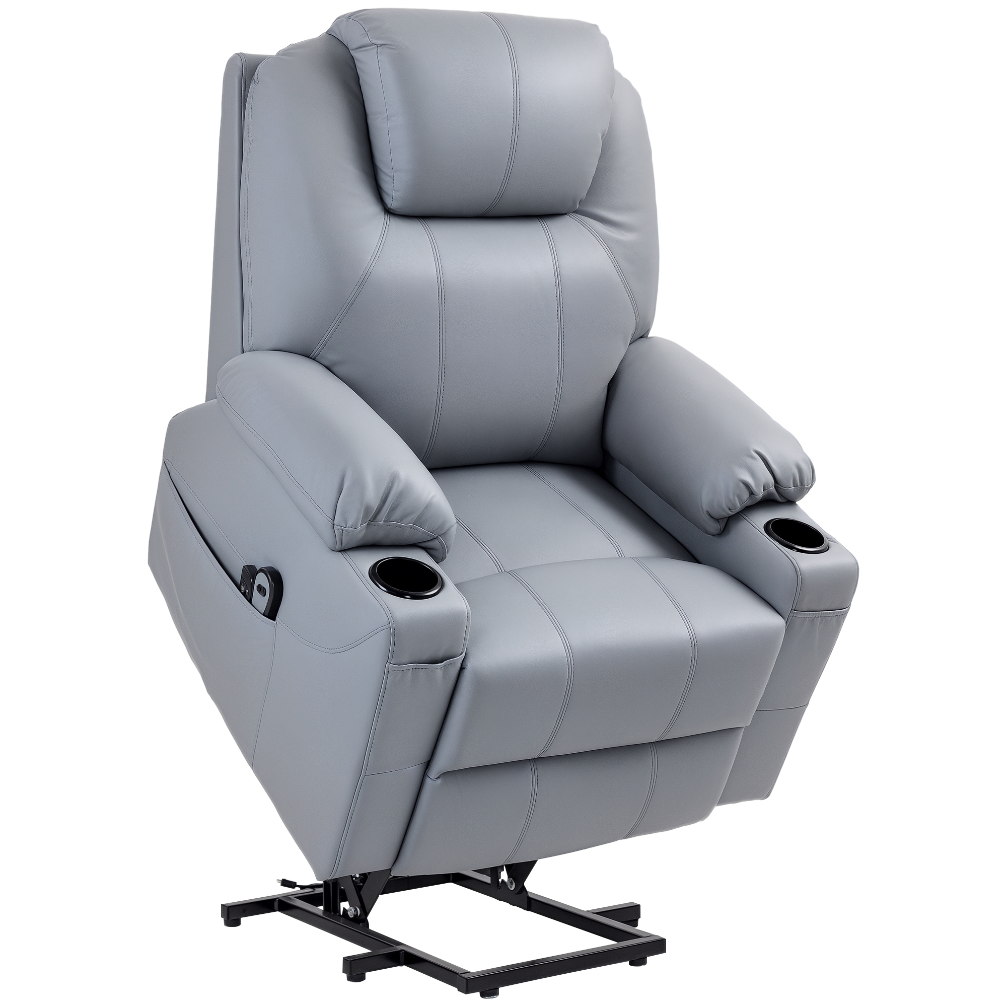 Bucatarie -  Fotoliu Electric Reglabil pana la 135°, 8 Puncte de Masaj si Telecomanda, 88x99x106 cm, Gri