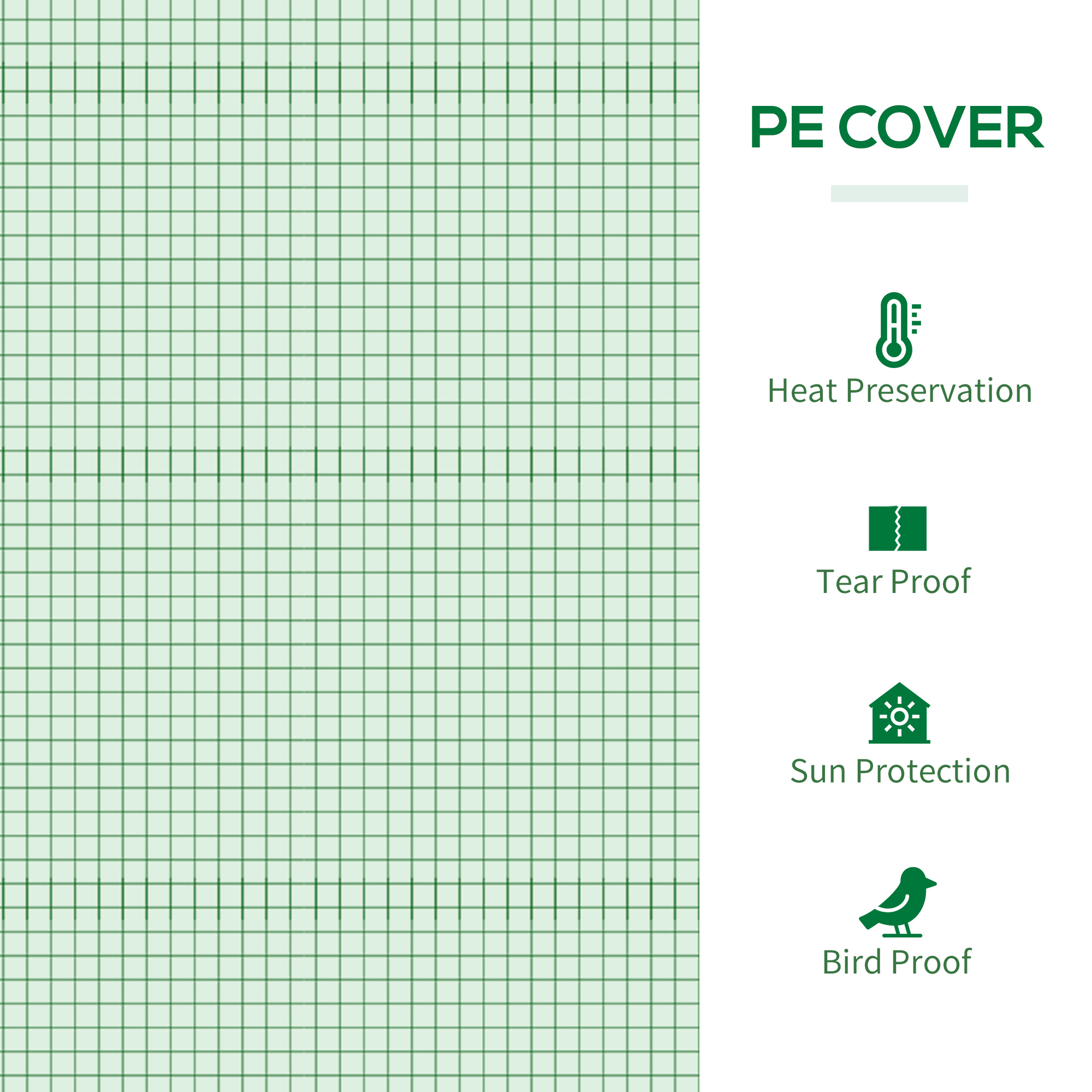  Sera de gradina din PE si otel cu 4 carlige, 2 ferestre laterale si copertina superioara ranforsata, 200x77x148-169 cm [3]