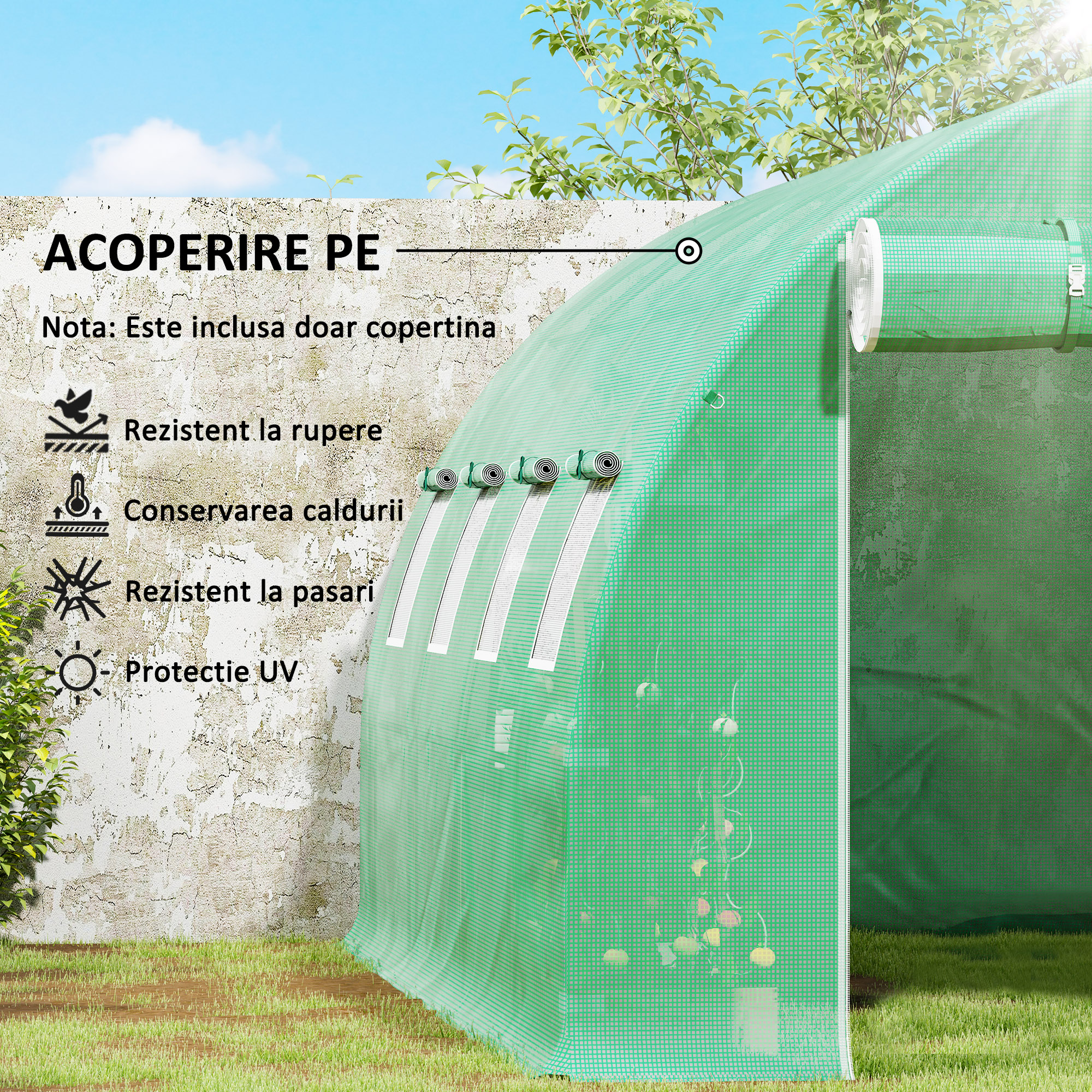  Prelata Sera 4×3×2 m - Cu 8 Ferestre, Usa Rulanta si Margini [5]