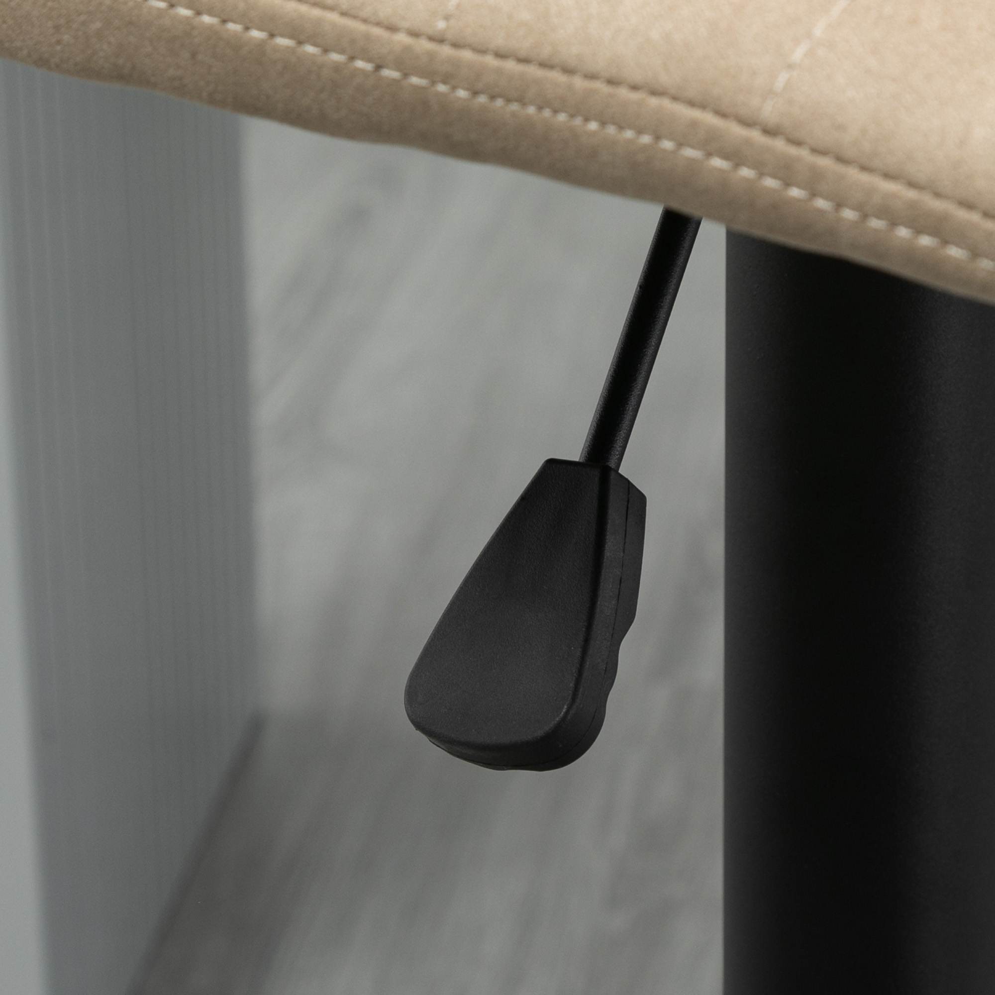  Set de scaune de bar reglabile pe inaltime 2 piese cu suport pentru picioare, otel si poliester, 47,5x57,5x95-116 cm, maro deschis [7]