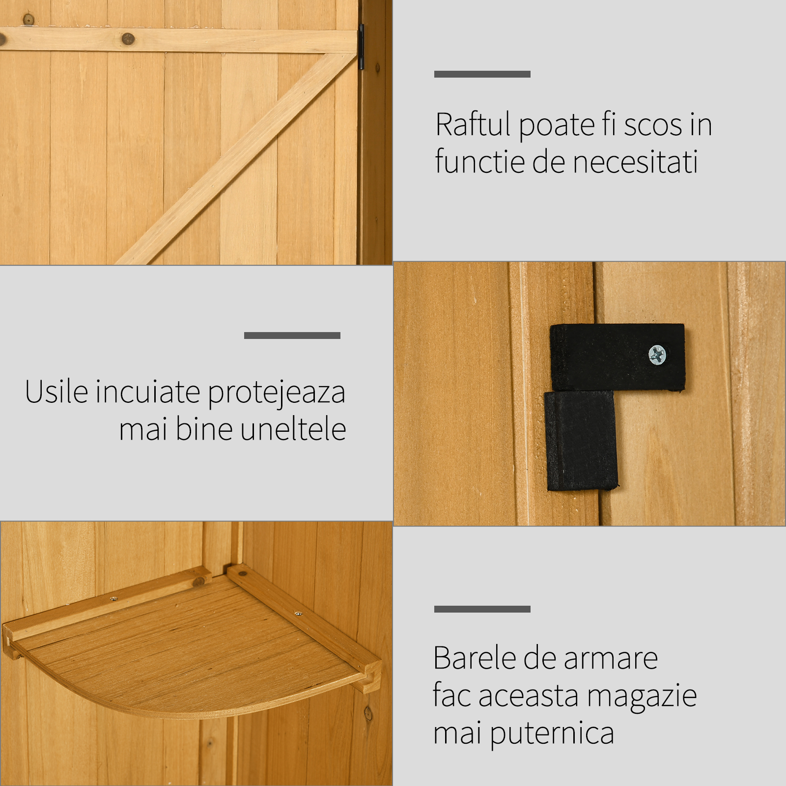  sopron de Gradina din Lemn Impermeabil, 77x54.2x179 cm, Galben [6]