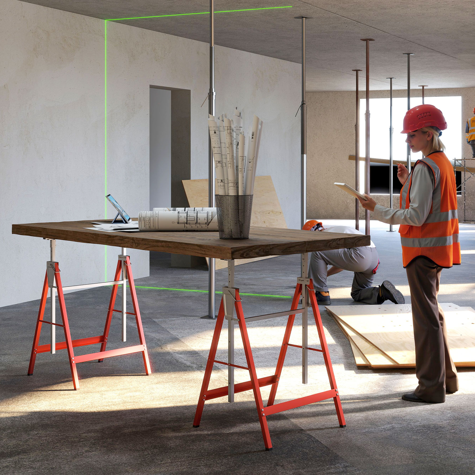  set suport de lucru din tuburi de otel, 68x58x80 cm [7]