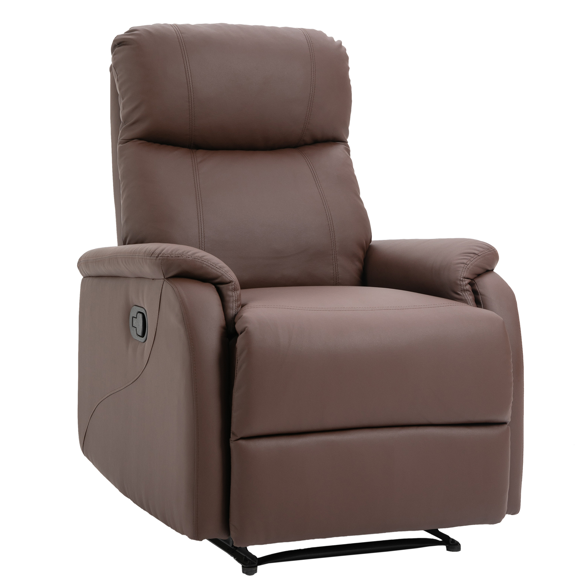 Bucatarie -  Fotoliu Relax Manual cu Spatar Reclinabil - Piele Sintetica Maro