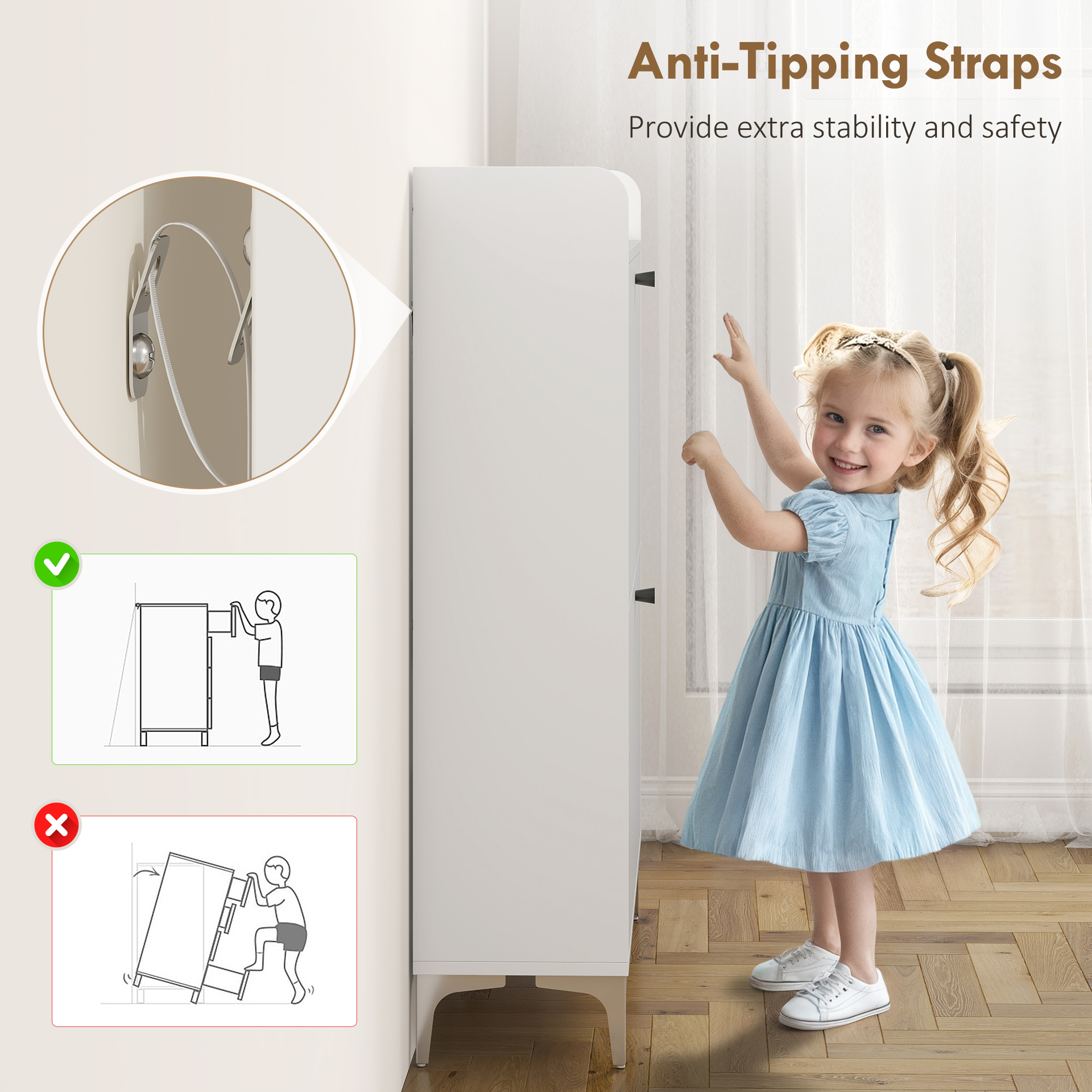  Dulap pentru Pantofi Slim cu 2 Usi Rabatabile, Rafturi Reglabile, Blat Superior si Baza Ridicata, Potrivit pentru 16 Perechi, PAL si Metal, 80x24x101 cm, Alb [7]