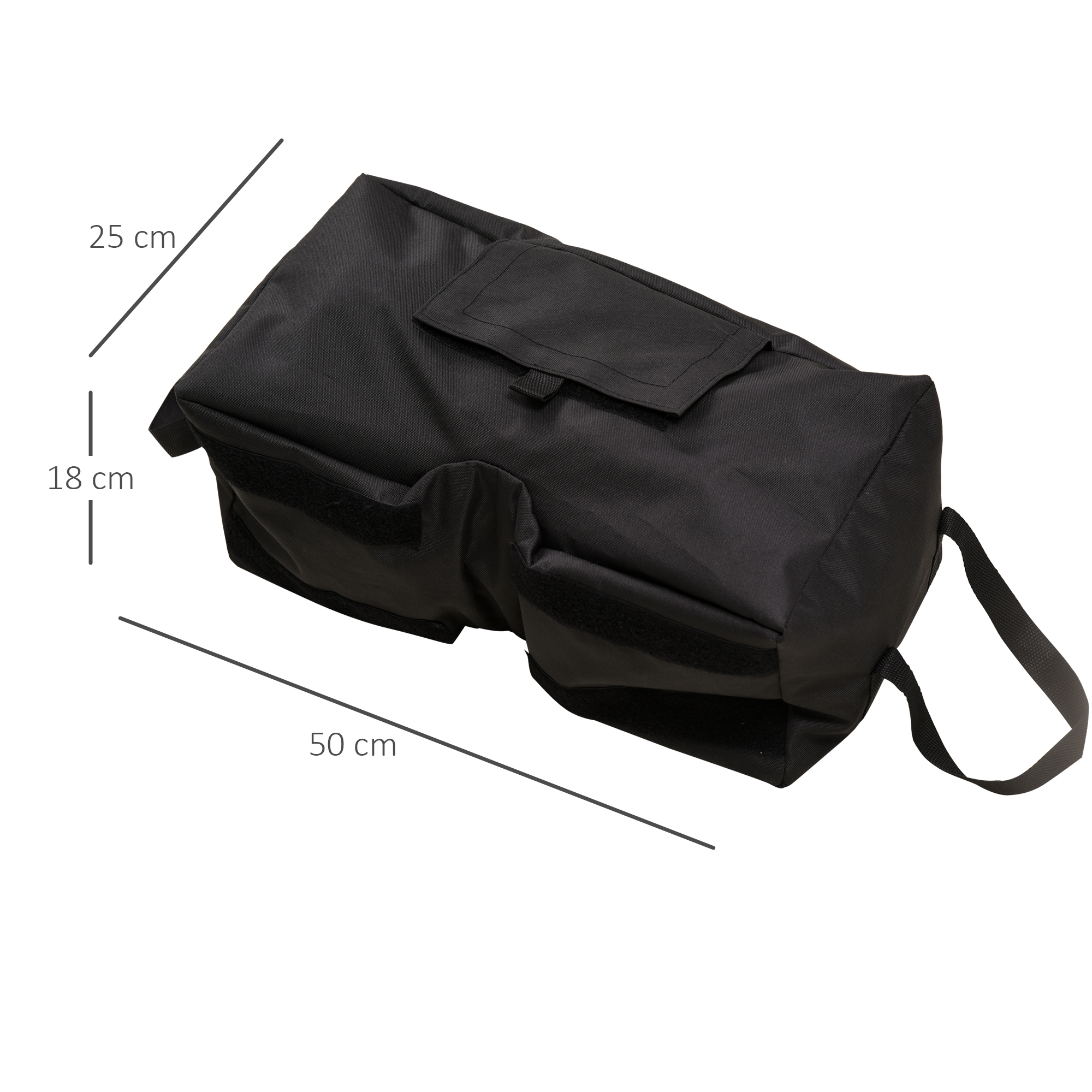  Baza pentru Umbrela, Sac Umplut cu 50 kg de Nisip, Din Plastic si Material Oxford, 50x25x18 cm, Negru [2]
