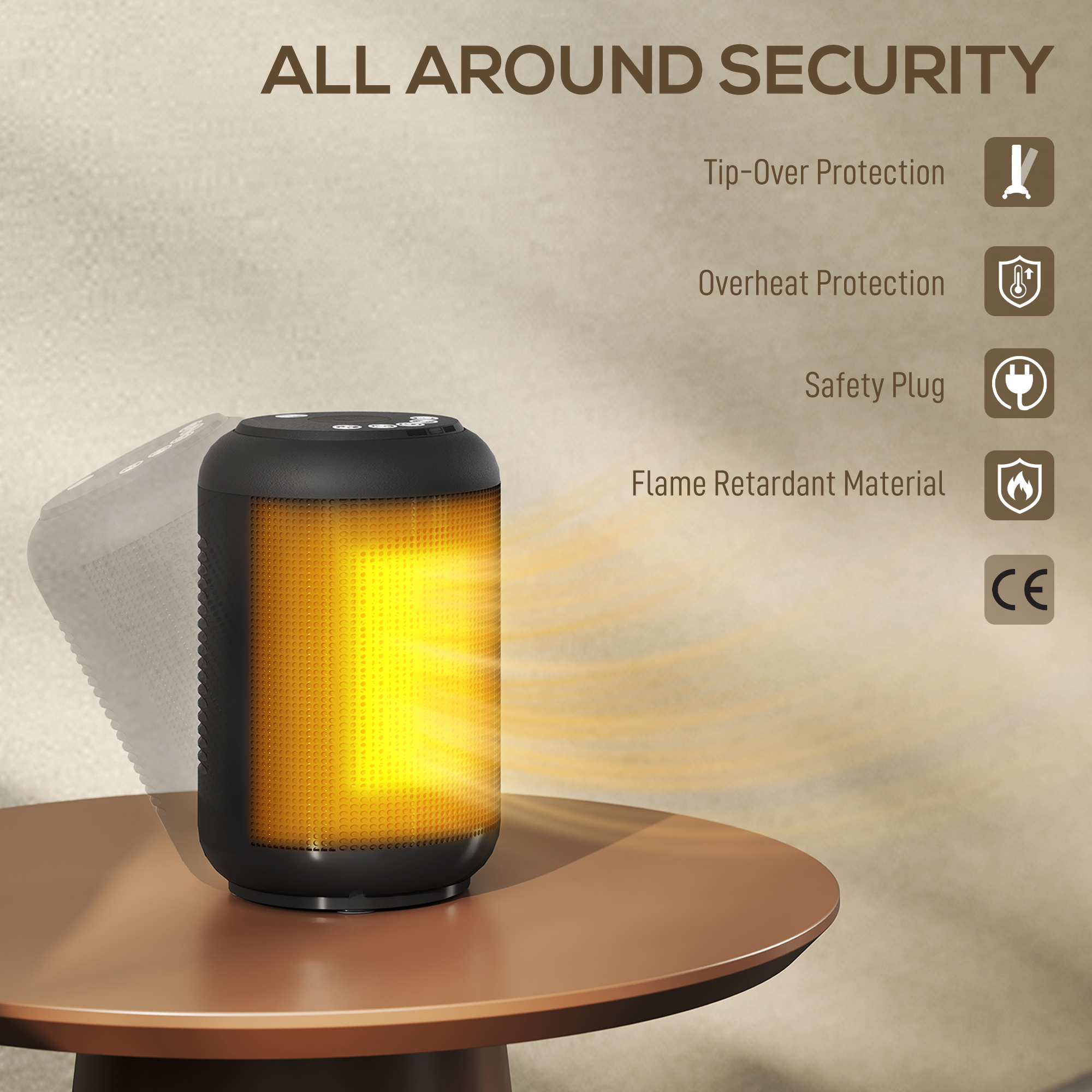  incalzitor electric cu 3 moduri si temporizator 24h, 14x14x21.5 cm, Negru [7]