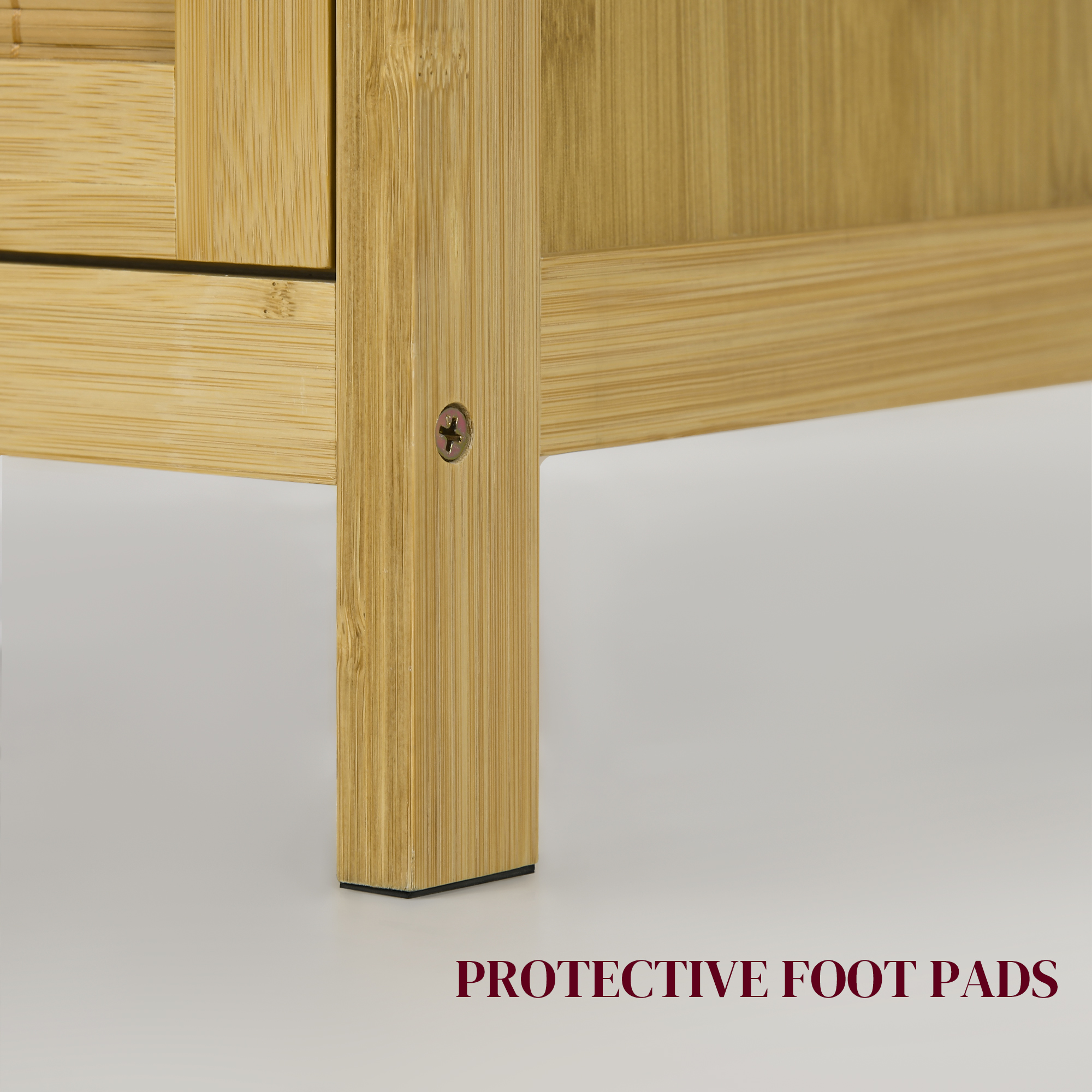  Comoda in Stil Boho din Rattan si Bambus, Dulap cu 2 Usi si Raft Interior, 60x27x67.5 cm, Lemn Natural [5]