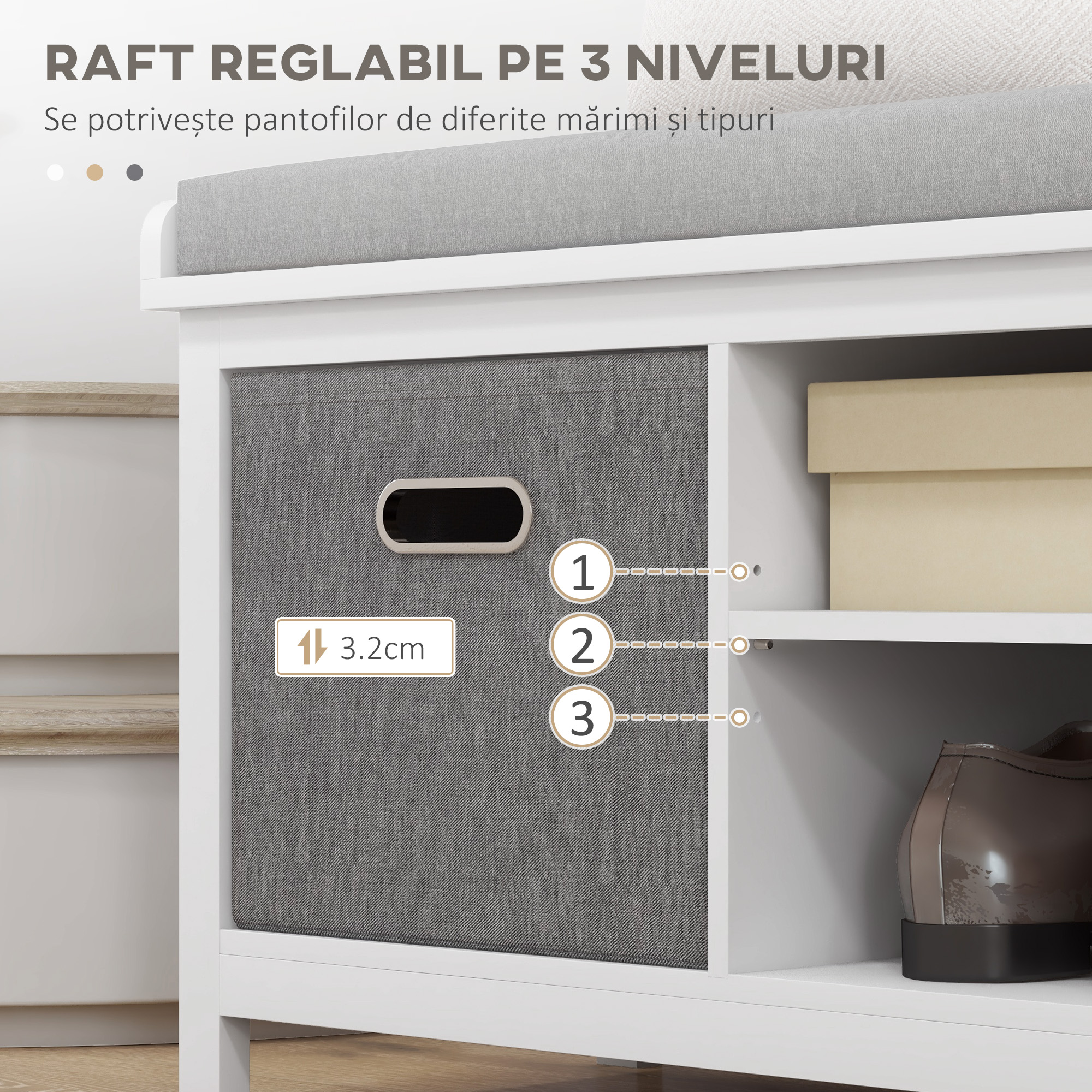  Banca pentru Pantofi cu Scaun, Banca de Depozitare [5]