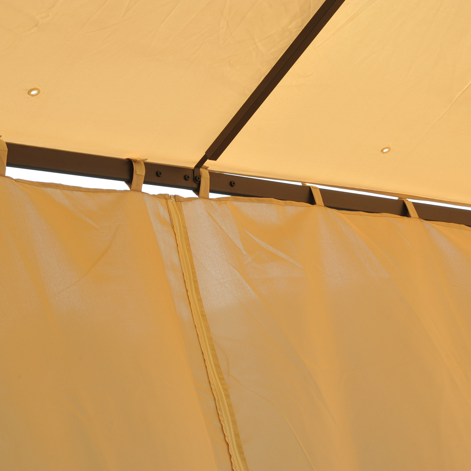  Foisor de Gradina Impermeabil 3 x 3m cu 4 Panouri Laterale Bej [8]