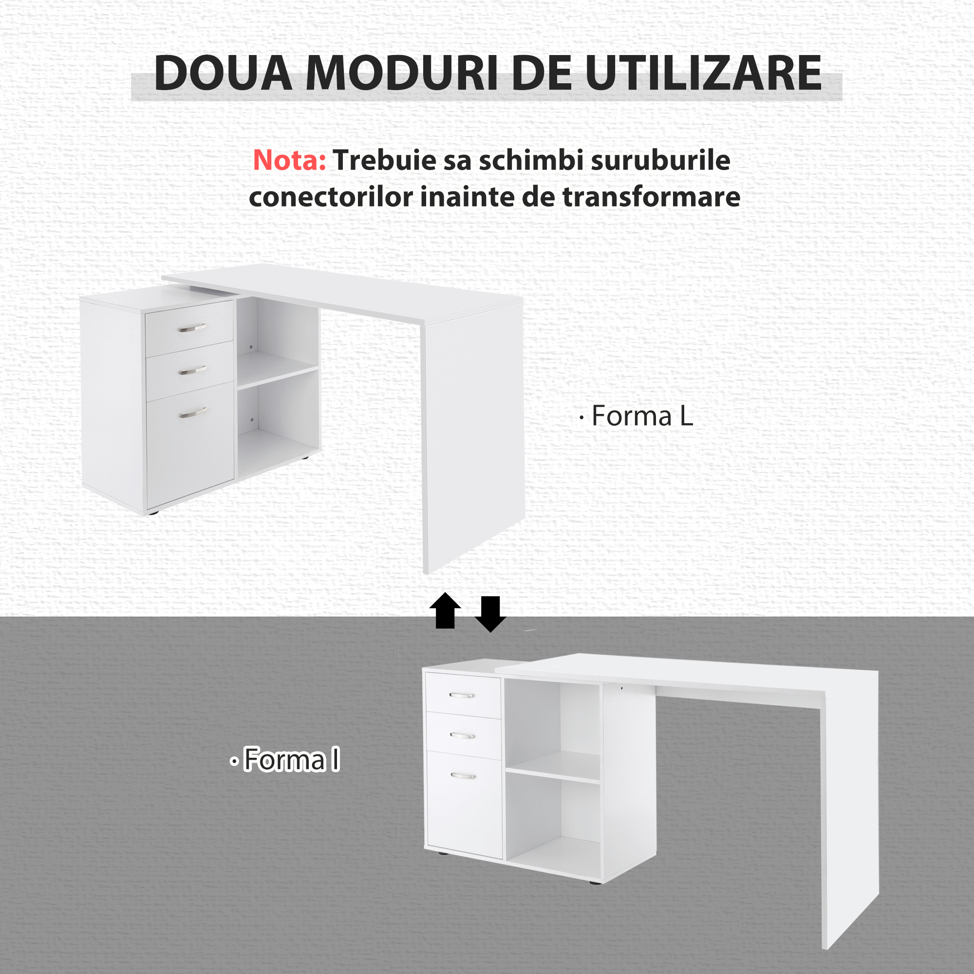  birou de colt, reversibil, 117x83.5x76 cm, alb [6]