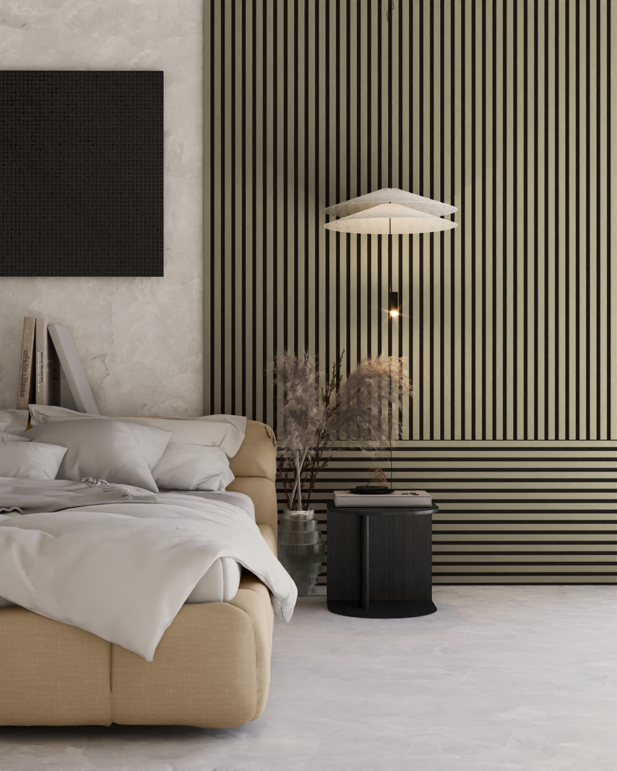 Riflaj MDF decorativ LDA PREMIUM de tip Panou Acustic, Verde Masliniu, 260x40 cm [4]