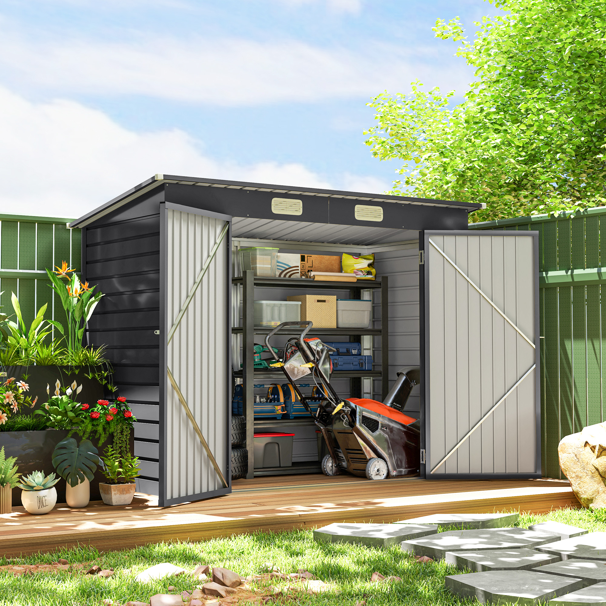  Sopron Gradina 8×4 ft - Otel Galvanizat pentru Depozitare [1]
