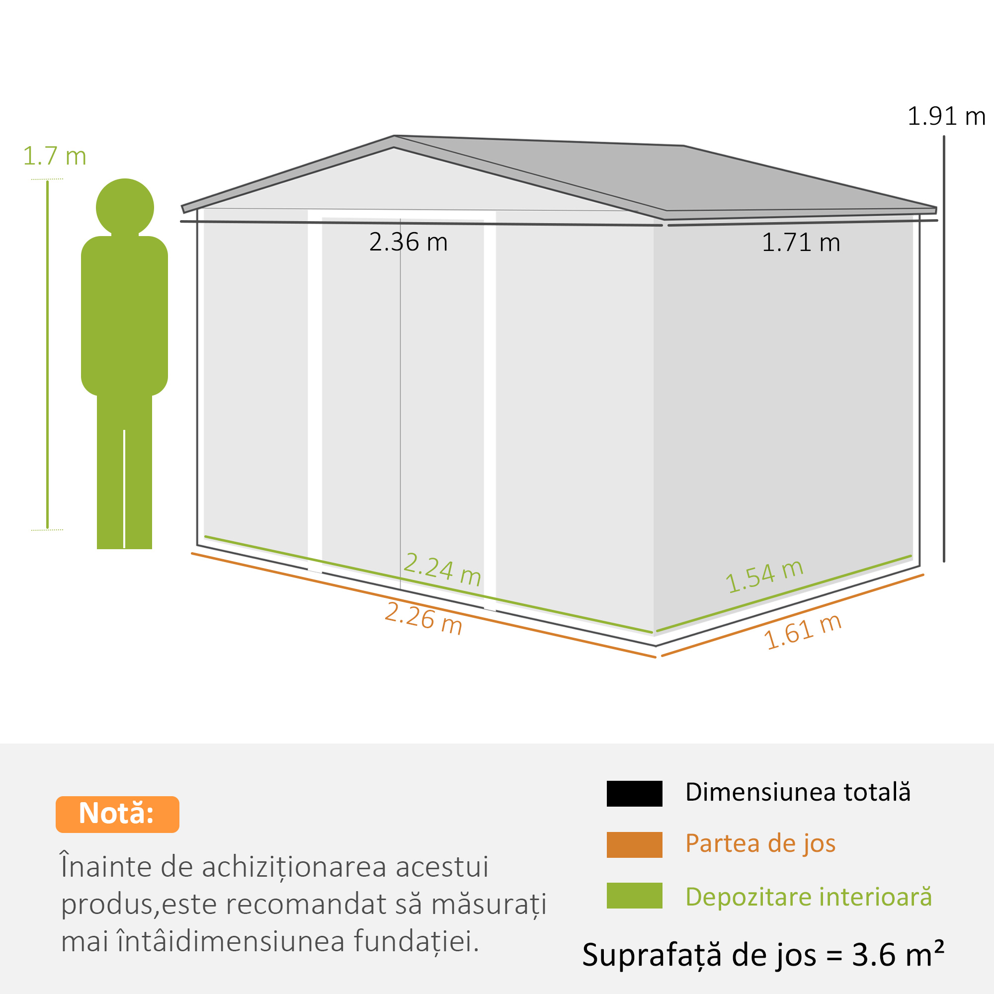  Casuta de Gradina din Otel cu Usi Glisante, 236x174x190 cm, Maro [2]