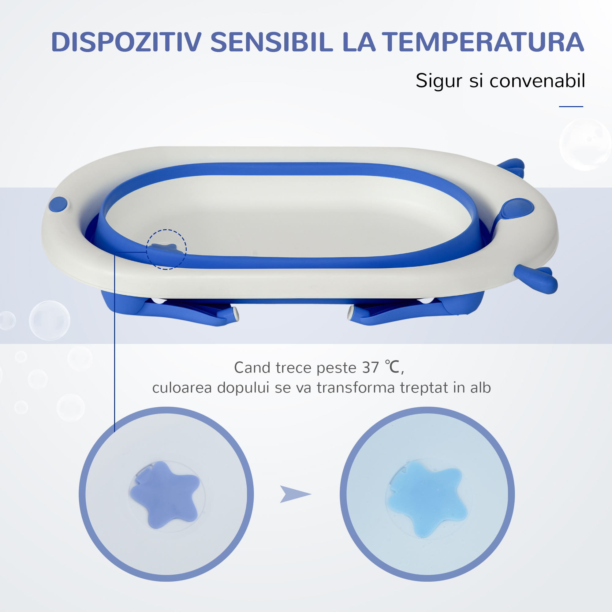  Cadita Pliabila Copii 0-3 Ani - Cu Termometru & Pernuta [7]