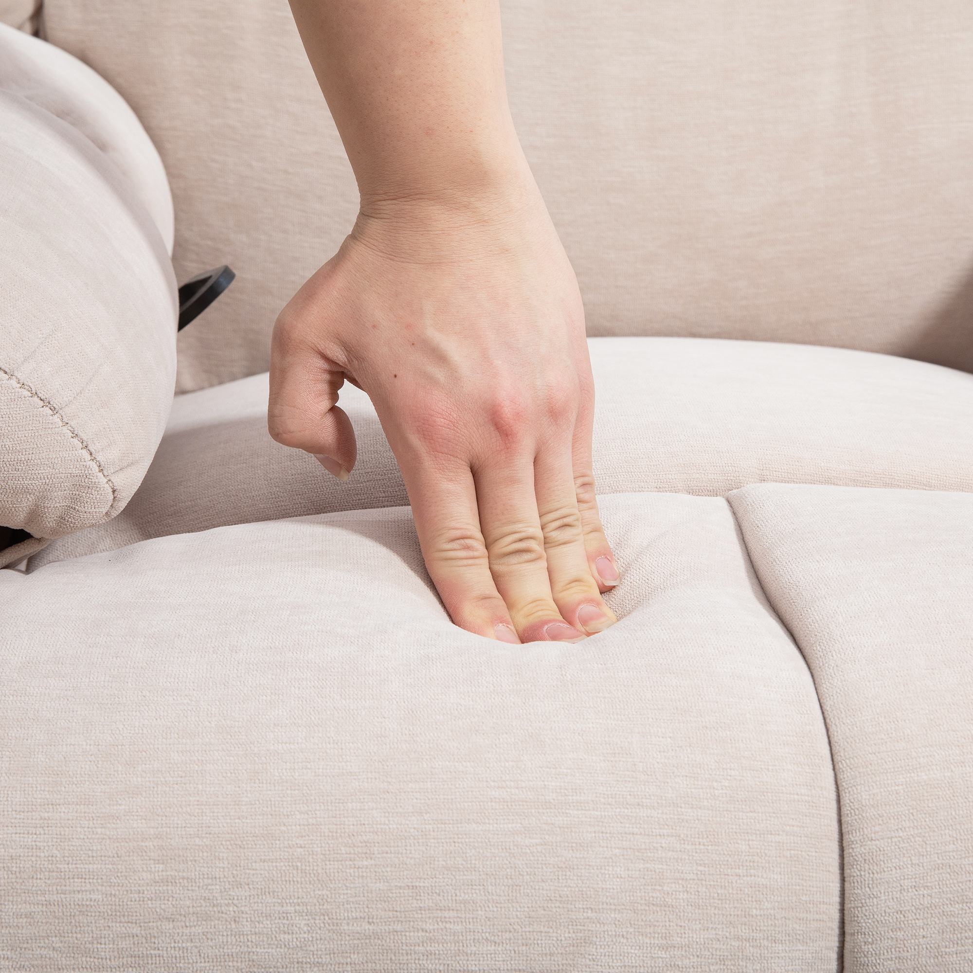  Fotoliu Reclinabil 145° cu Masaj si incalzire cu 5 Programe si 8 Puncte Vibrante, Buzunare de Depozitare, Bej [8]