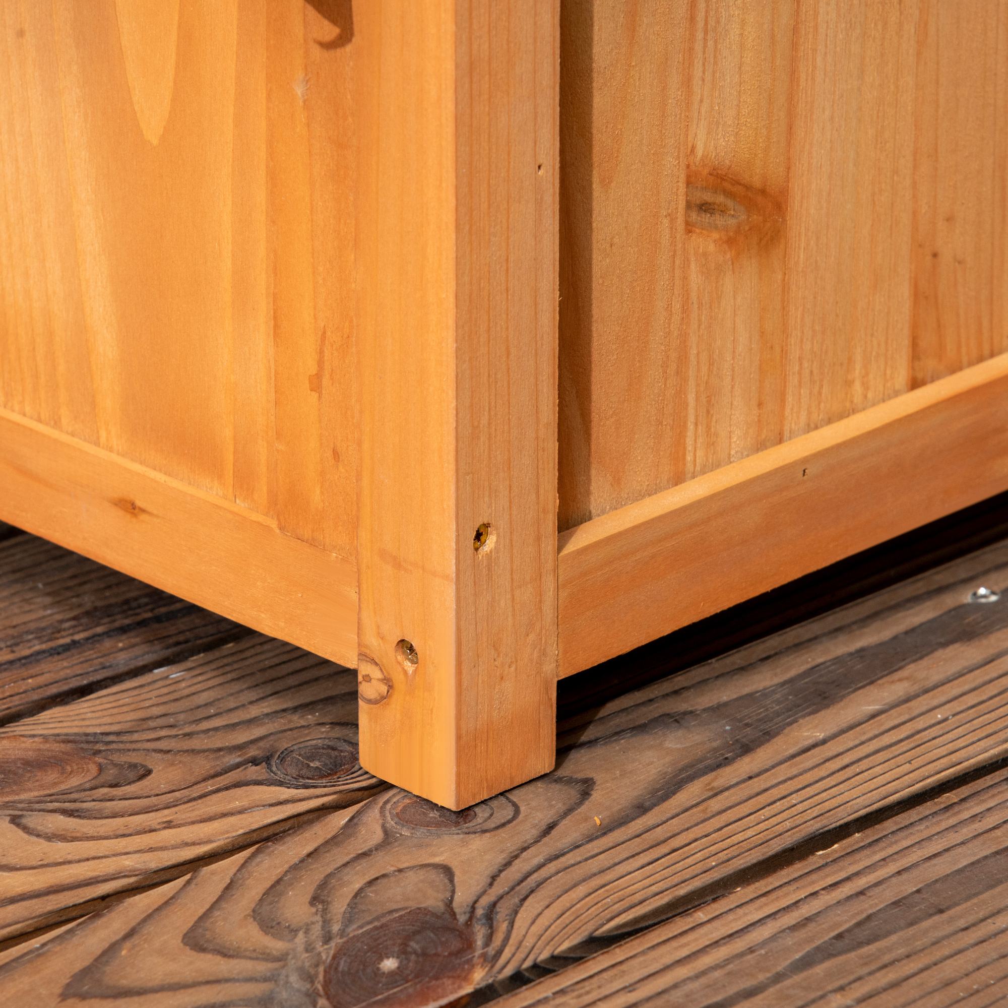  Jardiniera de Exterior din Lemn de Brad Maro cu Arc Decorativ si Grile pentru Plante Cataratoare, 83x36x152 cm [6]