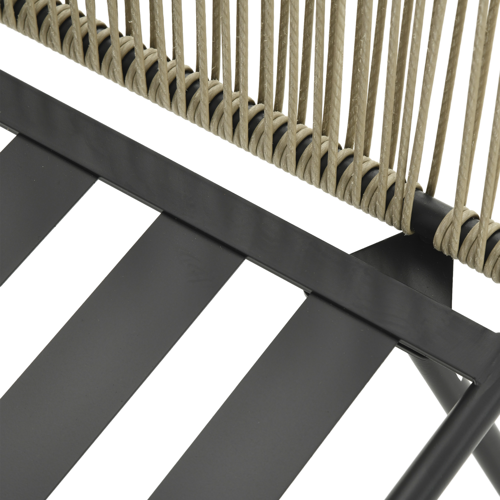  Set de Exterior cu Masuta din Sticla si 2 Scaune de Gradina din Ratan Stil Boho, Cafea [7]