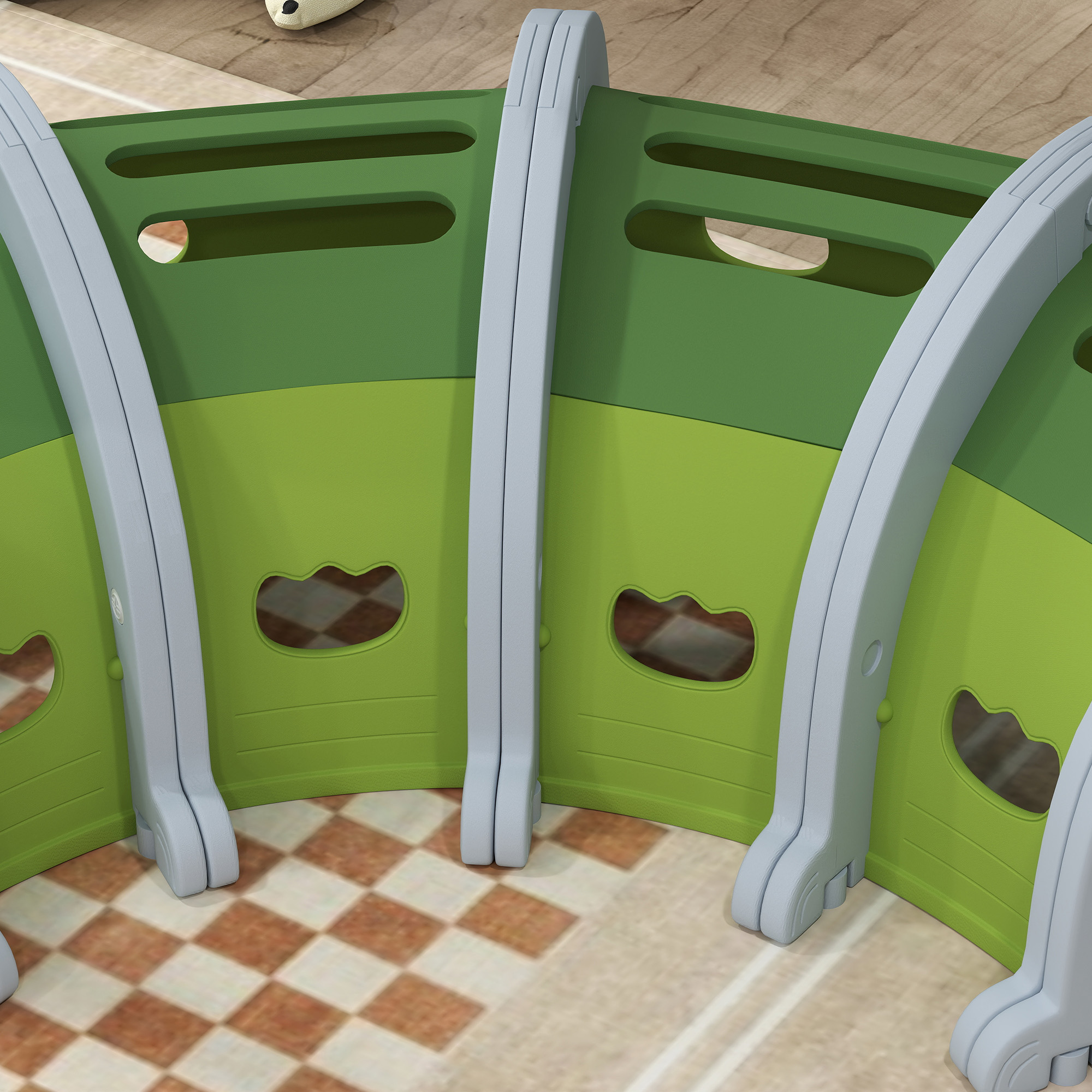  Tunel de Joaca pentru Copii 3-6 Ani pentru Tarare si Catarare, 194x88x92 cm, Verde [8]