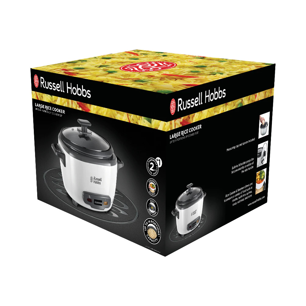 Aparat de gatit orez Russell Hobbs, capacitate mare, vas antiaderent, functie mentinere cald, indicator luminos, alb [3]