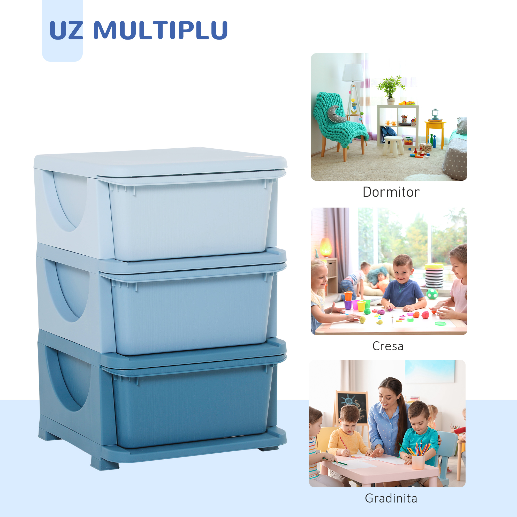  dulap cu 3 sertare, din plastic, 37x37x56.5 [5]