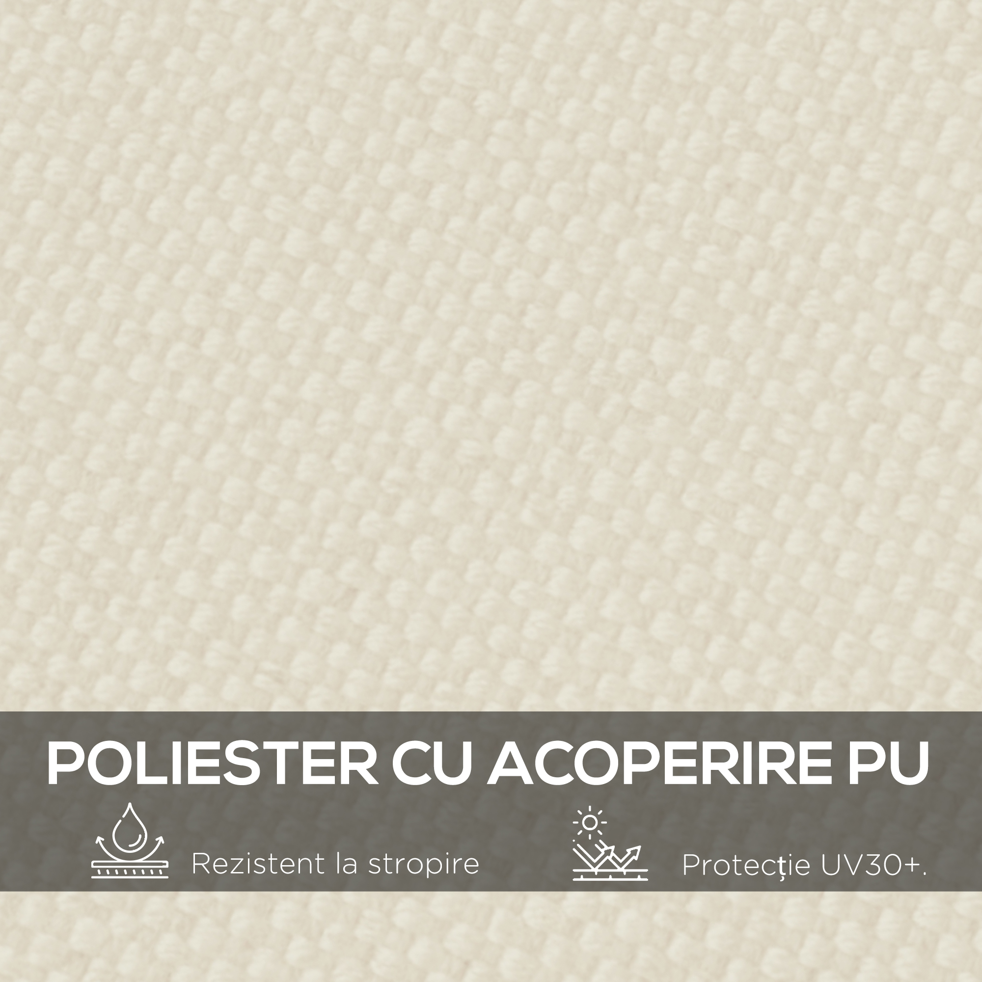  Prelata de Rezerva pentru Pergola cu 16 Orificii de Drenaj, Carlige si Inele, 297x297 cm, Bej [3]