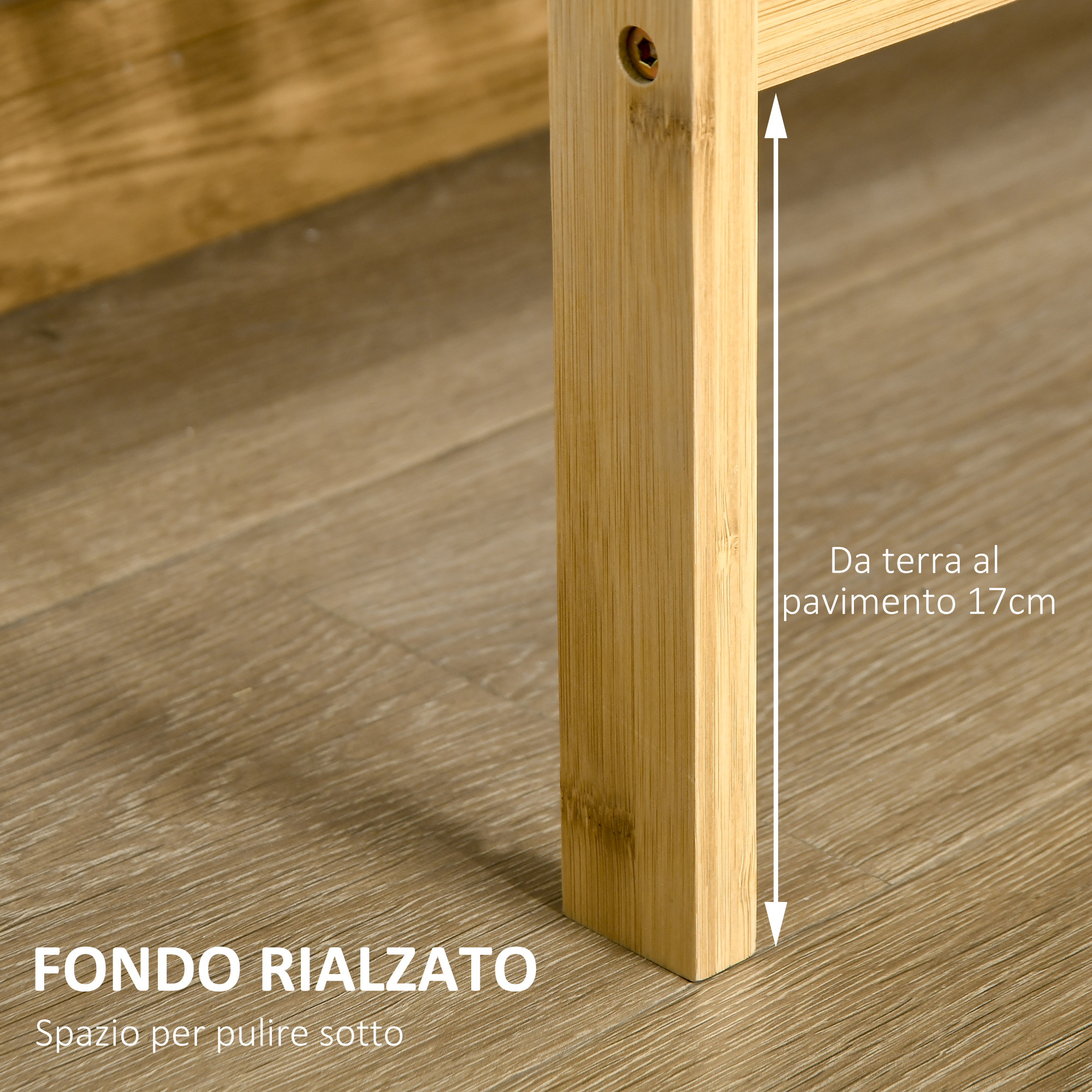  Raft Multifunctional cu 3 Nivele din Bambus , 62x33x80cm, Culoare lemn Natural [5]