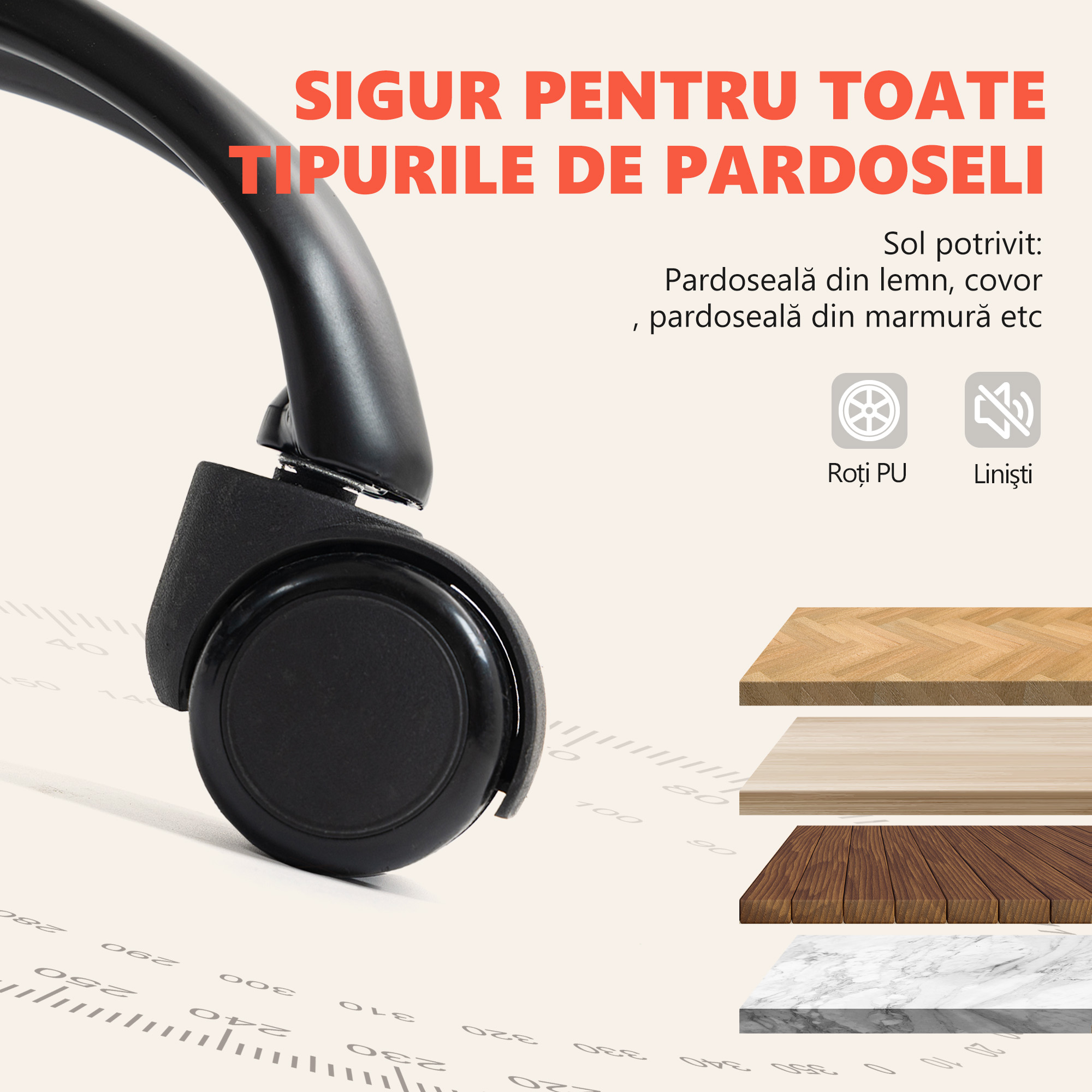 Scaun de birou  cu masaj in 6 puncte, functie de incalzire, rabatabil la 135° din piele sintetica, cu suport pentru picioare, brate captusite, spatar inalt, gri deschis [8]