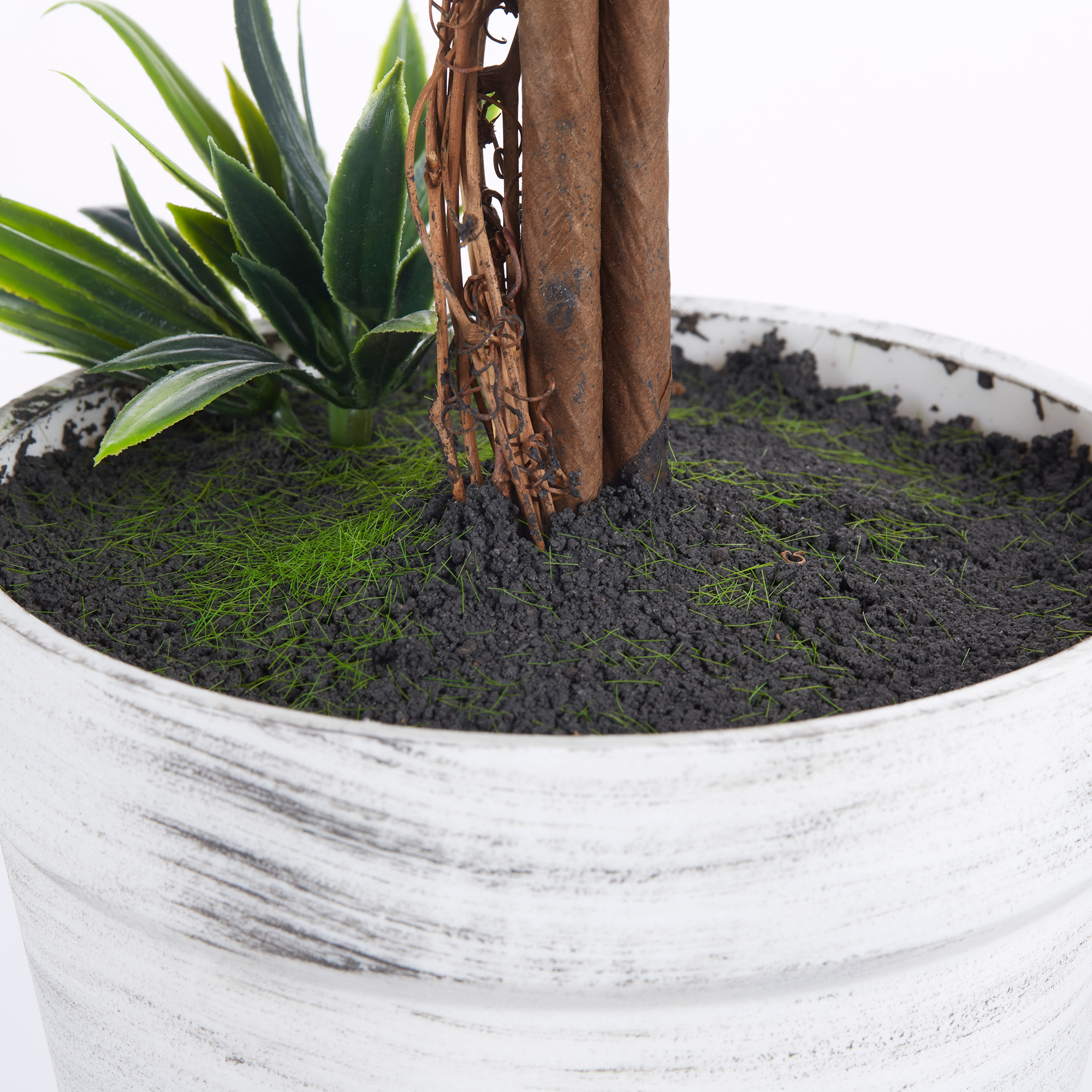  Set 2 Plante Artificiale Sferice cu Flori de Lavanda şi Vas, Ø24x60 cm, Verde [8]