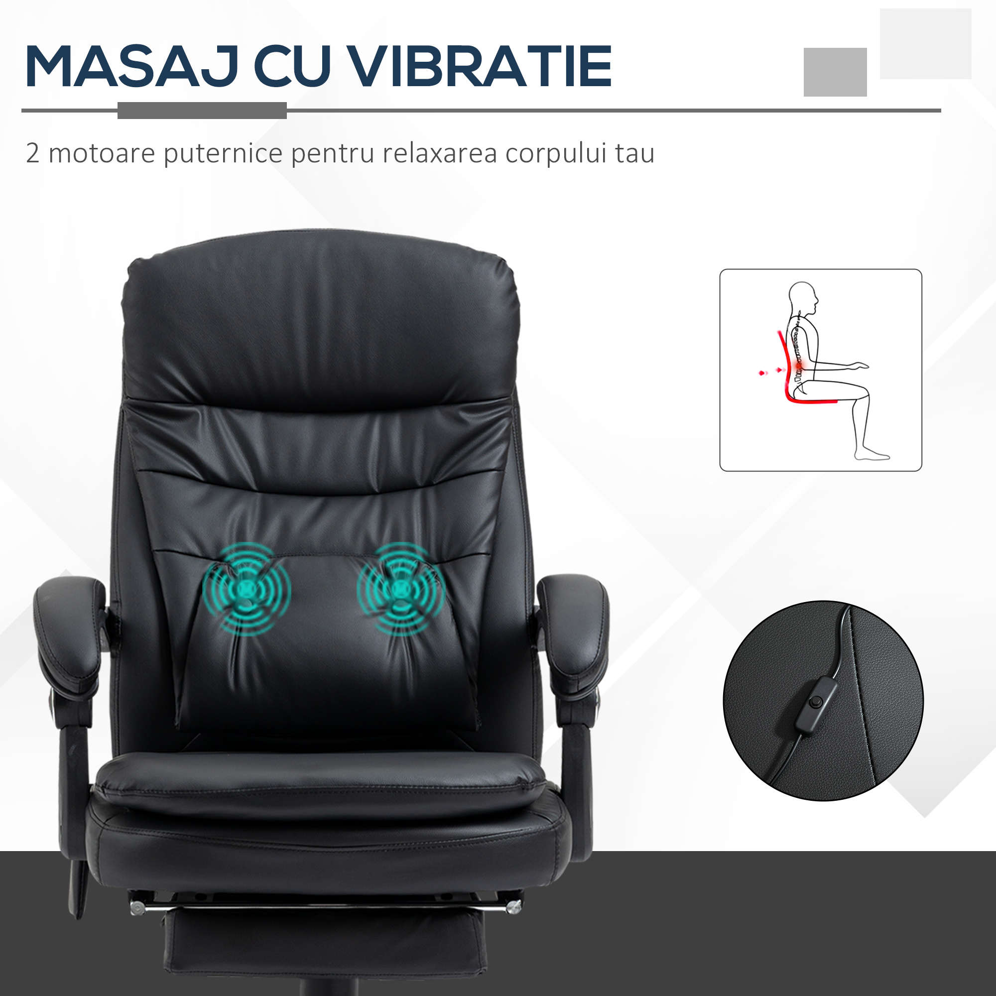  Scaun Masaj USB - Directorial, Cu Vibratii & Design Ergonomic [3]