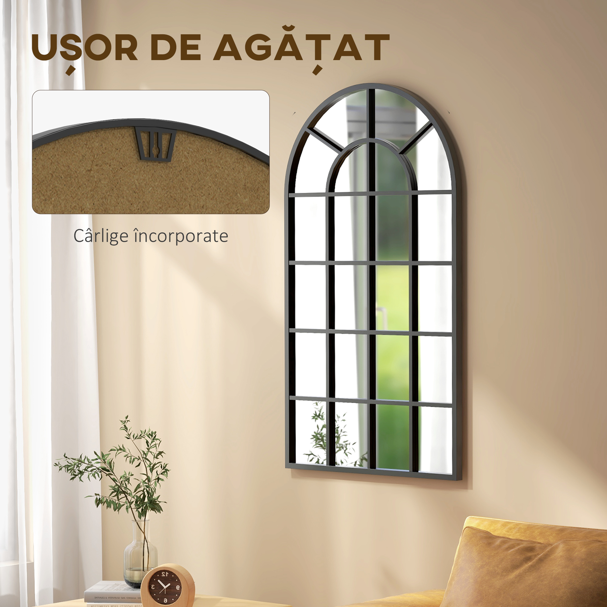  Oglinda Arcuita cu Cadrul Metalic - Design Modern [5]