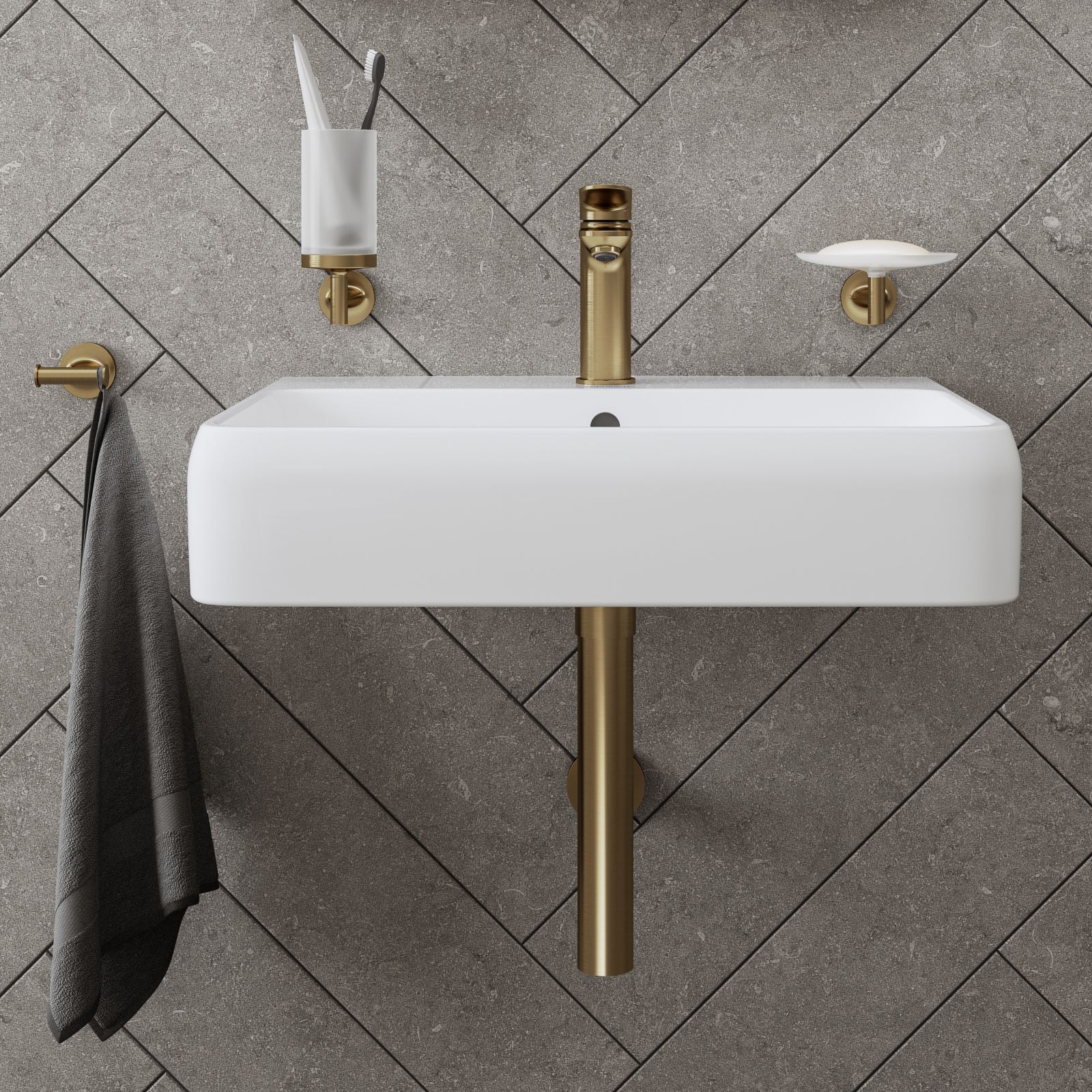 Pahar baie Duravit 0099310400, Starck T, tip instalare pe perete, calitate superioara pentru baia ta, bronz [1]
