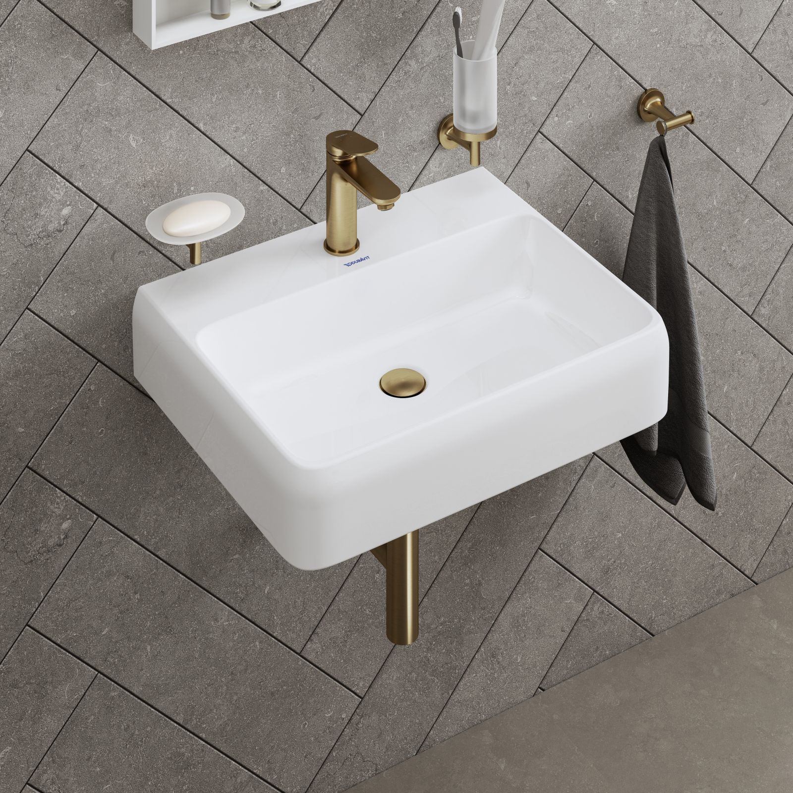 Pahar baie Duravit 0099310400, Starck T, tip instalare pe perete, calitate superioara pentru baia ta, bronz [2]