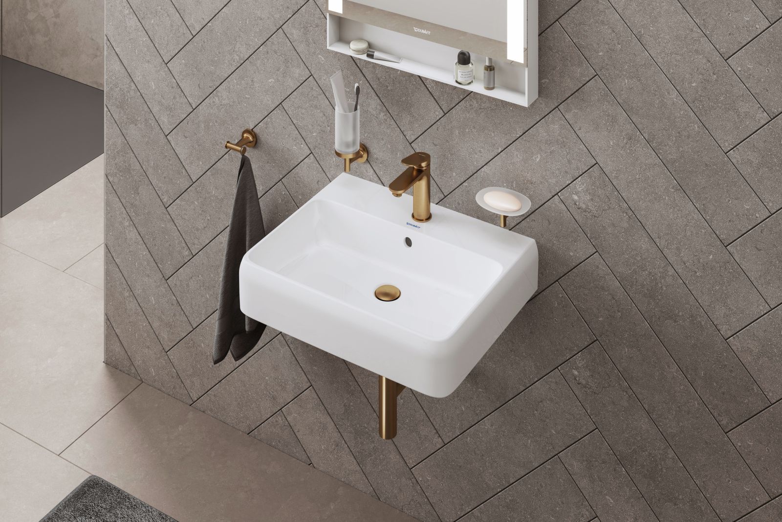 Pahar baie Duravit 0099310400, Starck T, tip instalare pe perete, calitate superioara pentru baia ta, bronz [4]