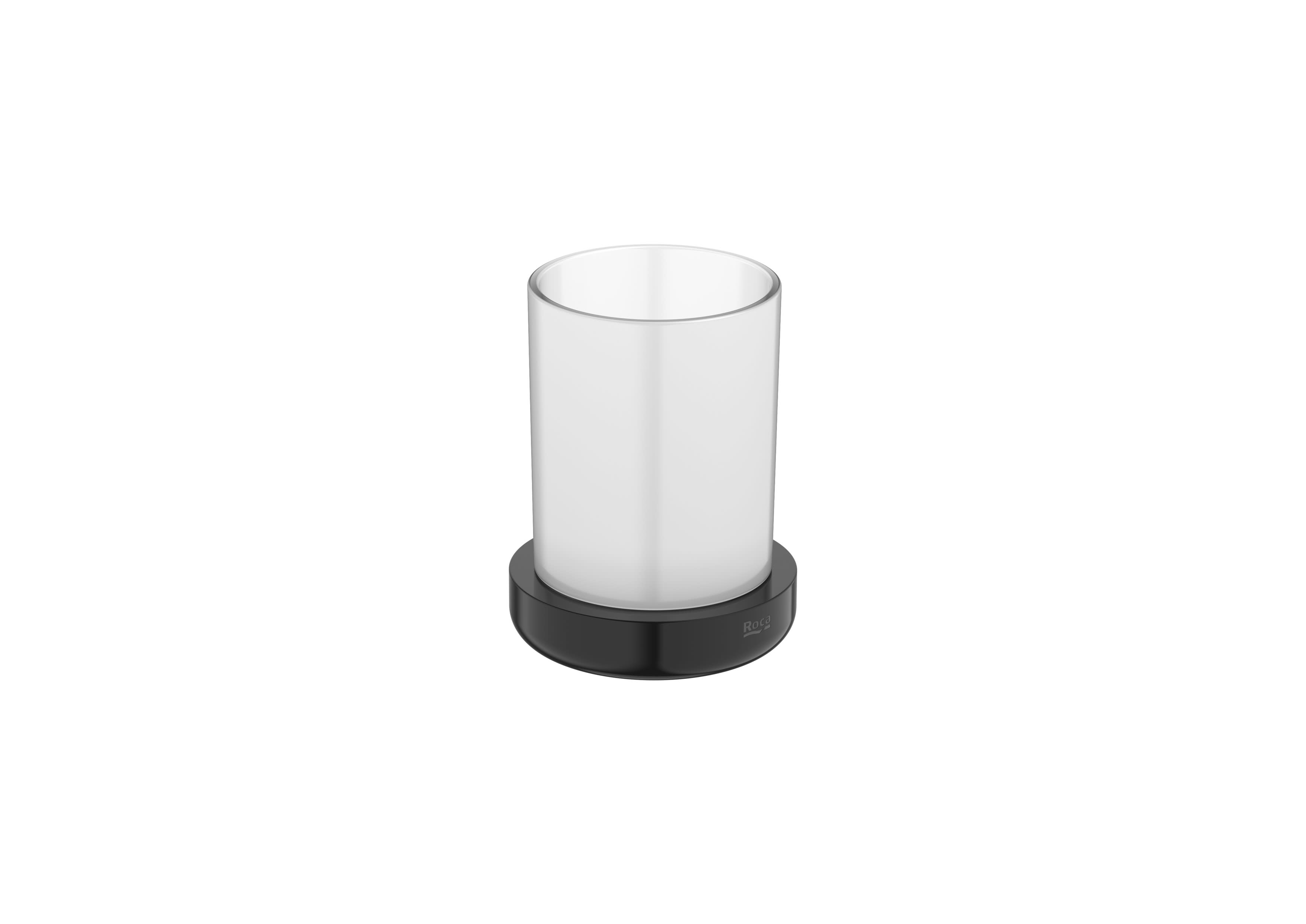 Baie - Pahar baie Roca A817022CN0, Tempo, tip instalare pe blat, seria Tempo, design modern, cromat, finisaj lucios, negru