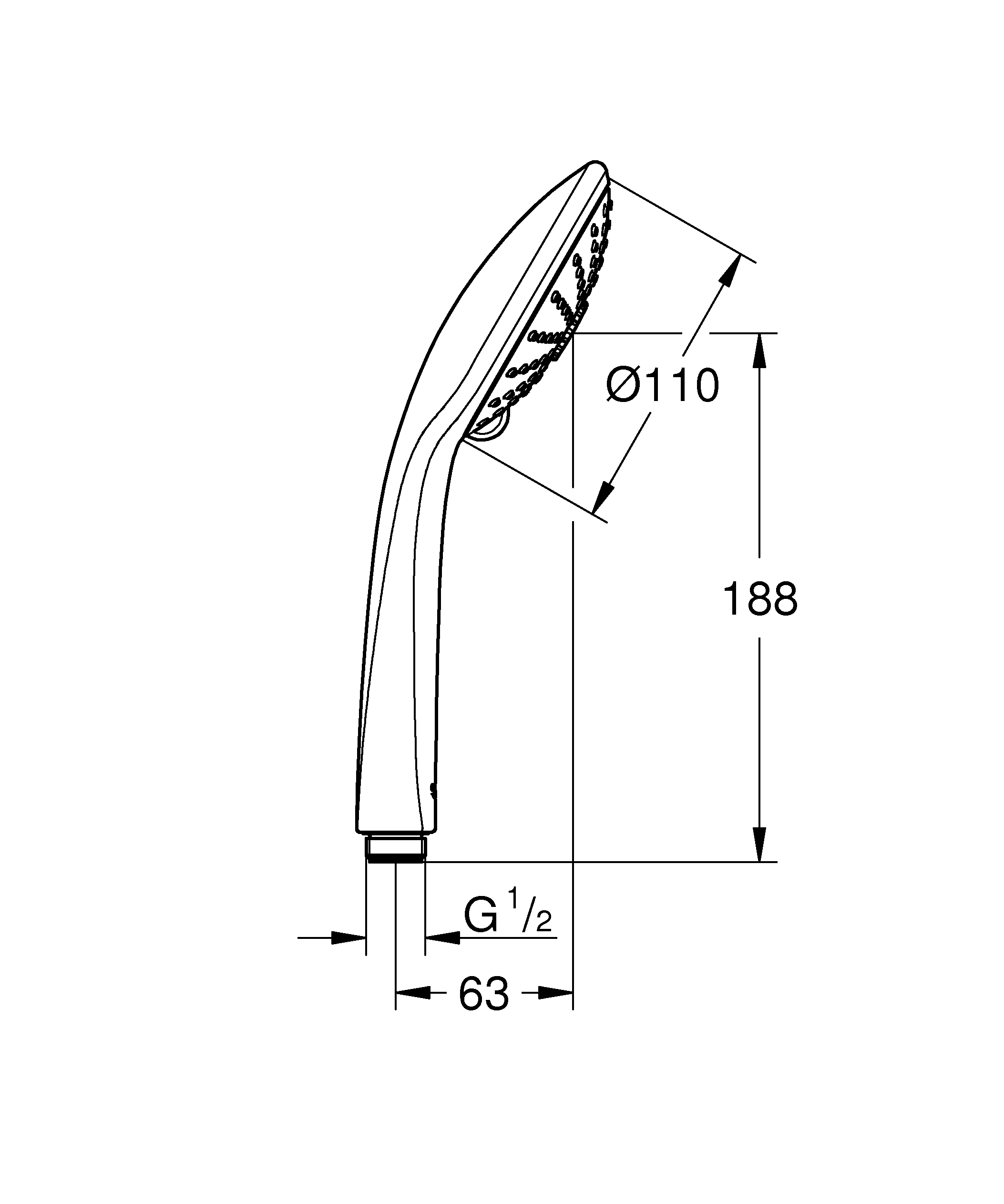 Para de dus Grohe 27239000, Euphoria Massage 110, lungime furtun m 0, diametru 110 mm, 3 functii, crom [1]