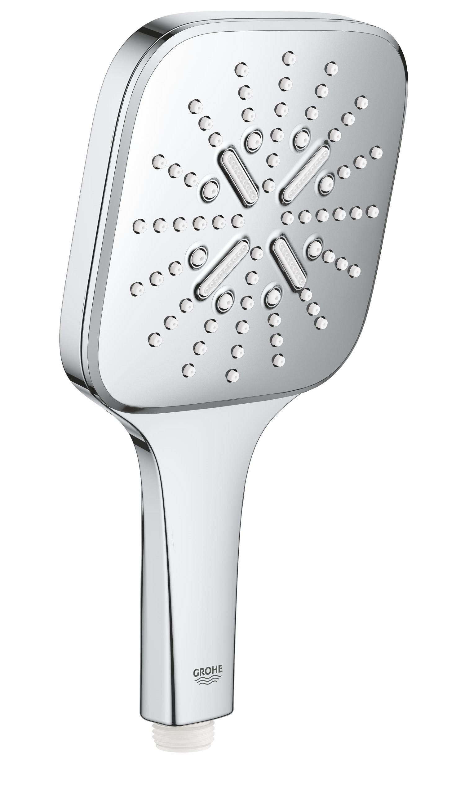 Baterii sanitare - Para de dus Grohe 26582000, SmartActive Cube, diametru 130 mm, 3 functii, montaj universal, racord 1/2'', crom
