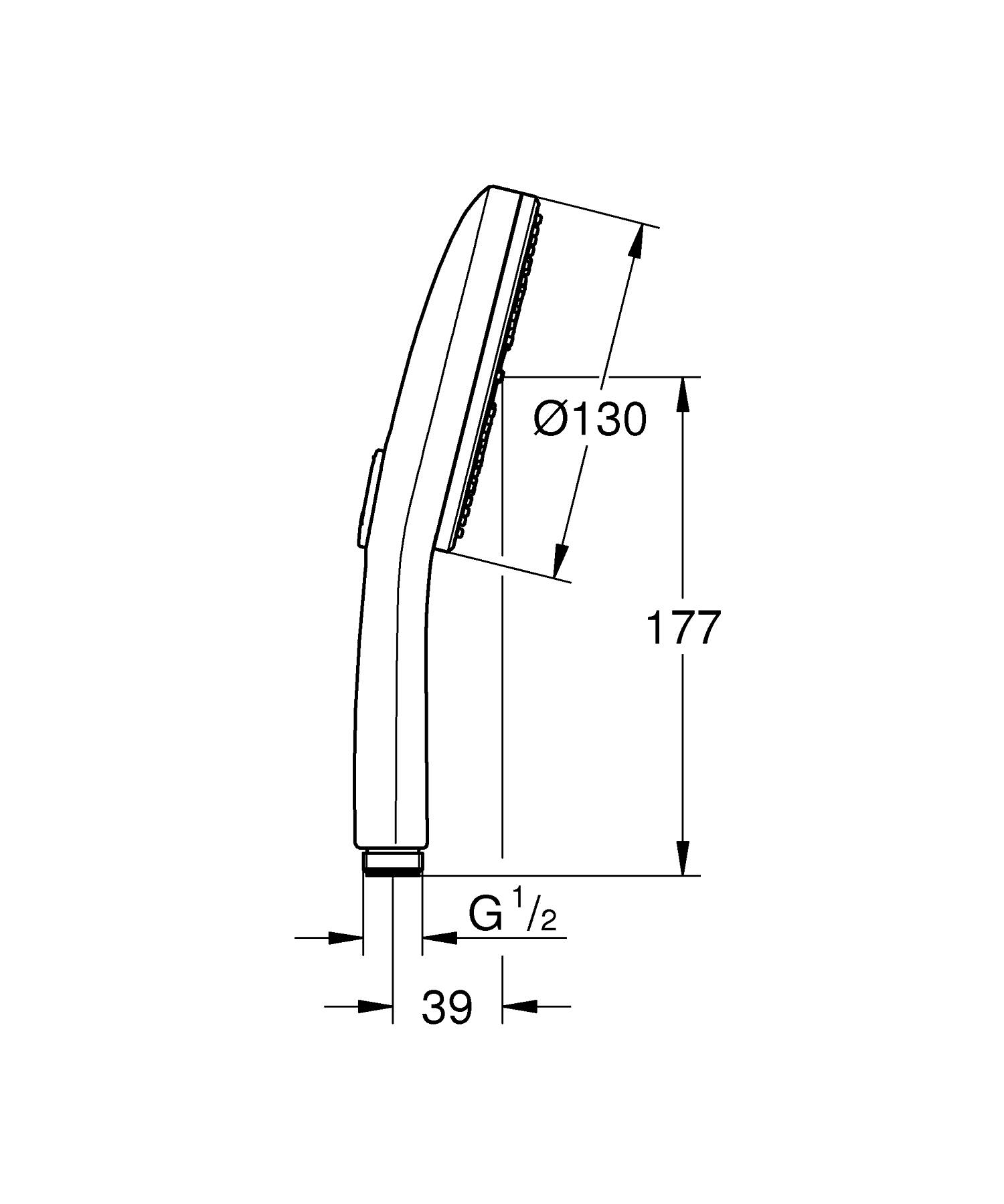 Para de dus Grohe 1016760000, SPA AQUA, diametru 130 mm, 3 functii, montaj universal, racord 1/2'', crom [6]
