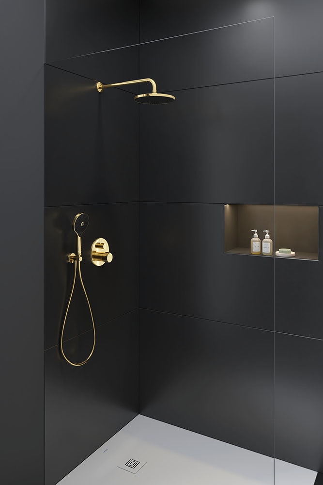 Para de dus Duravit UV0652017034, dus, diametru 120 mm, 3 functii, montaj universal, racord 1/2'', auriu [4]