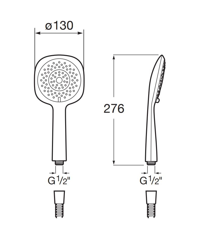 Para de dus Roca A5B1108C00, dus Sensum, diametru 130 mm, 4 functii, montaj universal, racord 1/2'', crom [2]