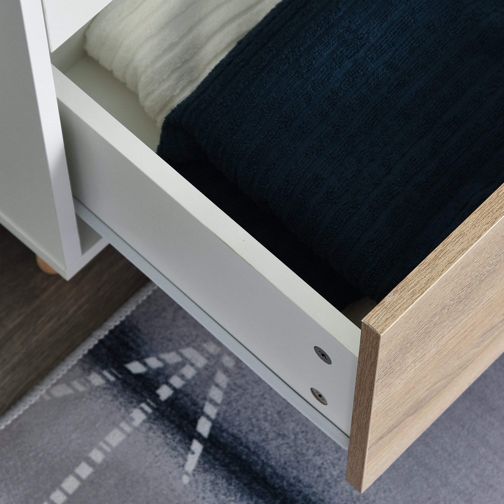  Dulap Elegant 2 Sertare & Raft pentru Haine - Alb [7]