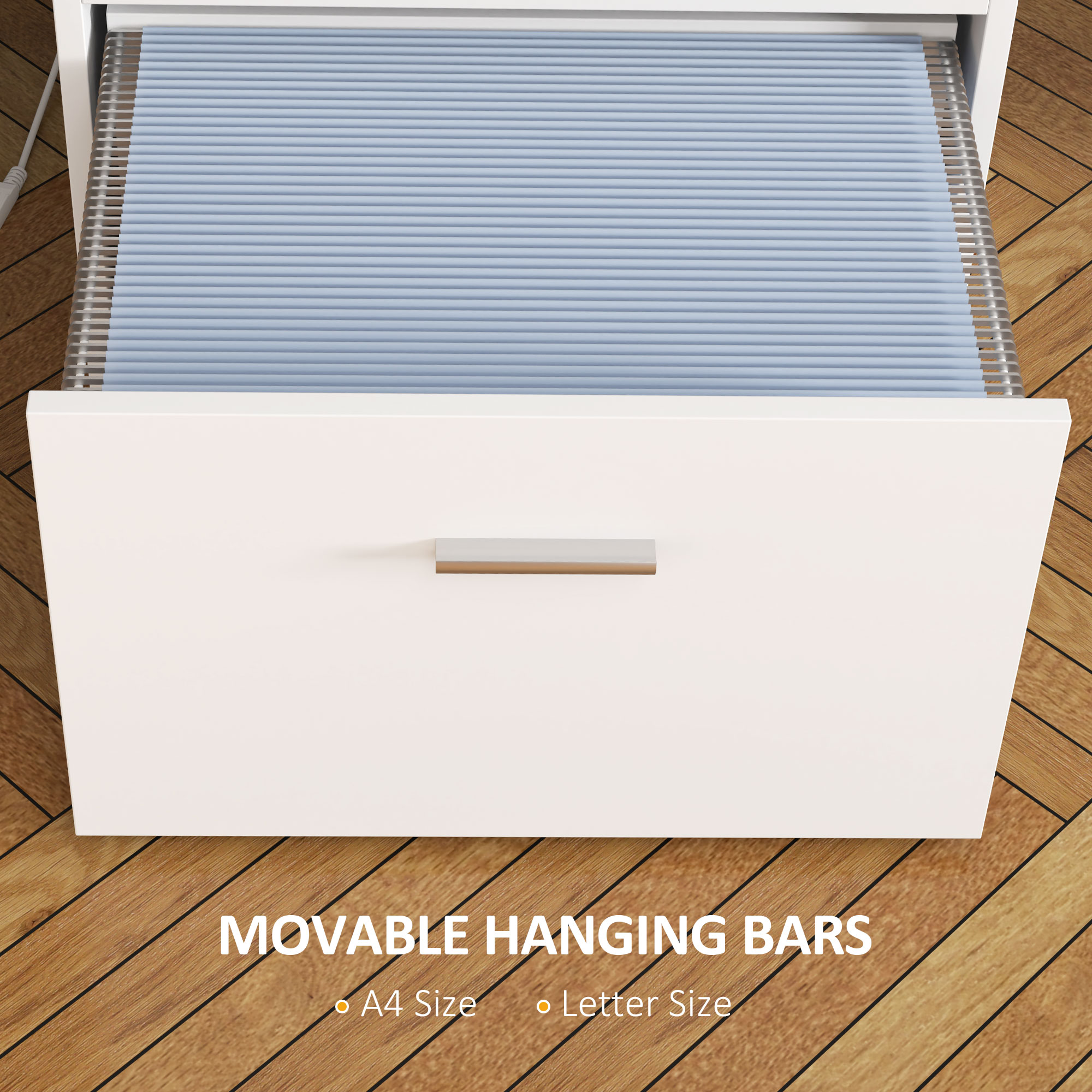  Birou in Forma de L cu Prize de Curent, Sertar si Suport pentru Monitor, 138,5x90x92 cm, Alb [5]