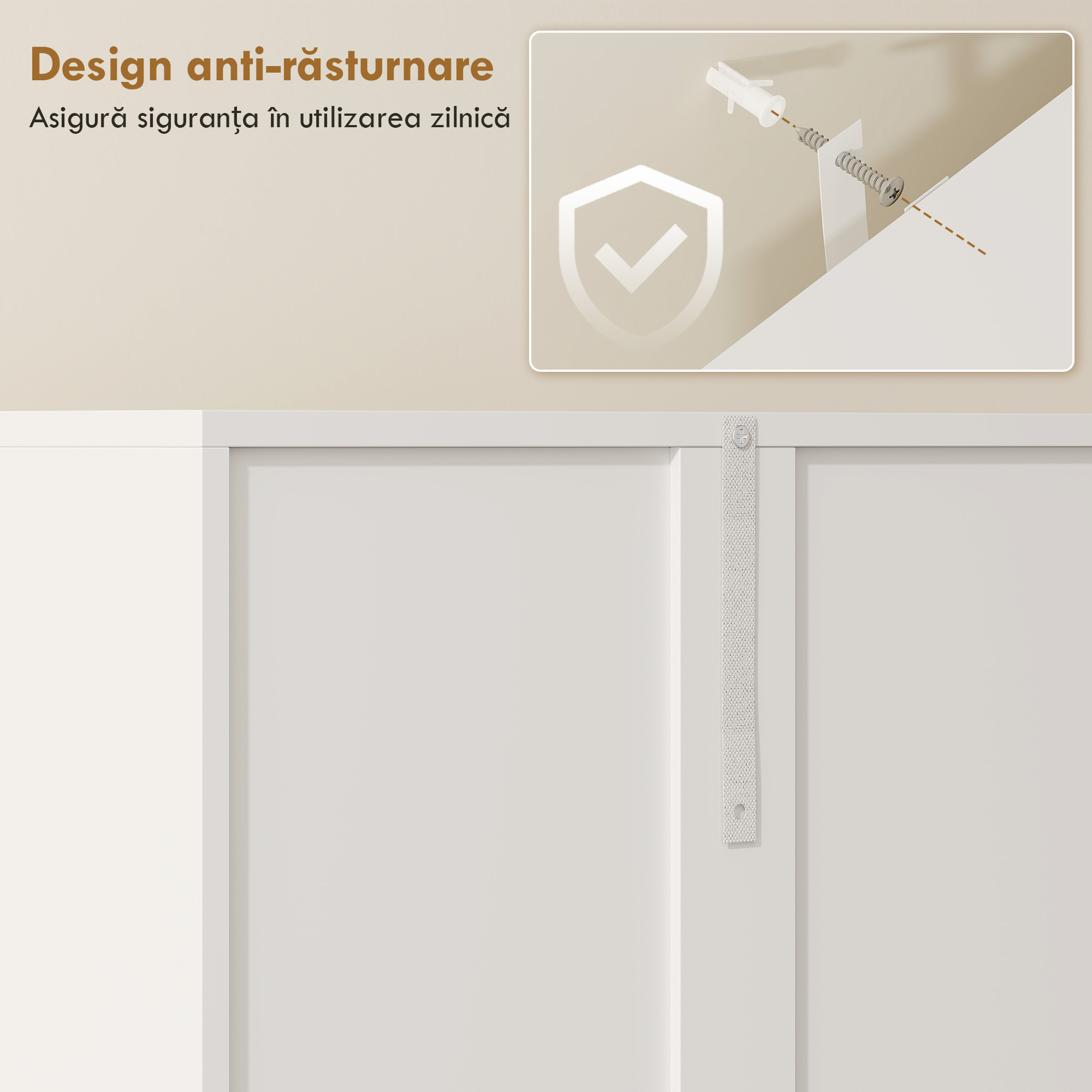  Dulap de Baie cu 2 Usi, Cos Rabatabil pentru Rufe si Raft Deschis, 60x30x174 cm, din Lemn, Alb [6]