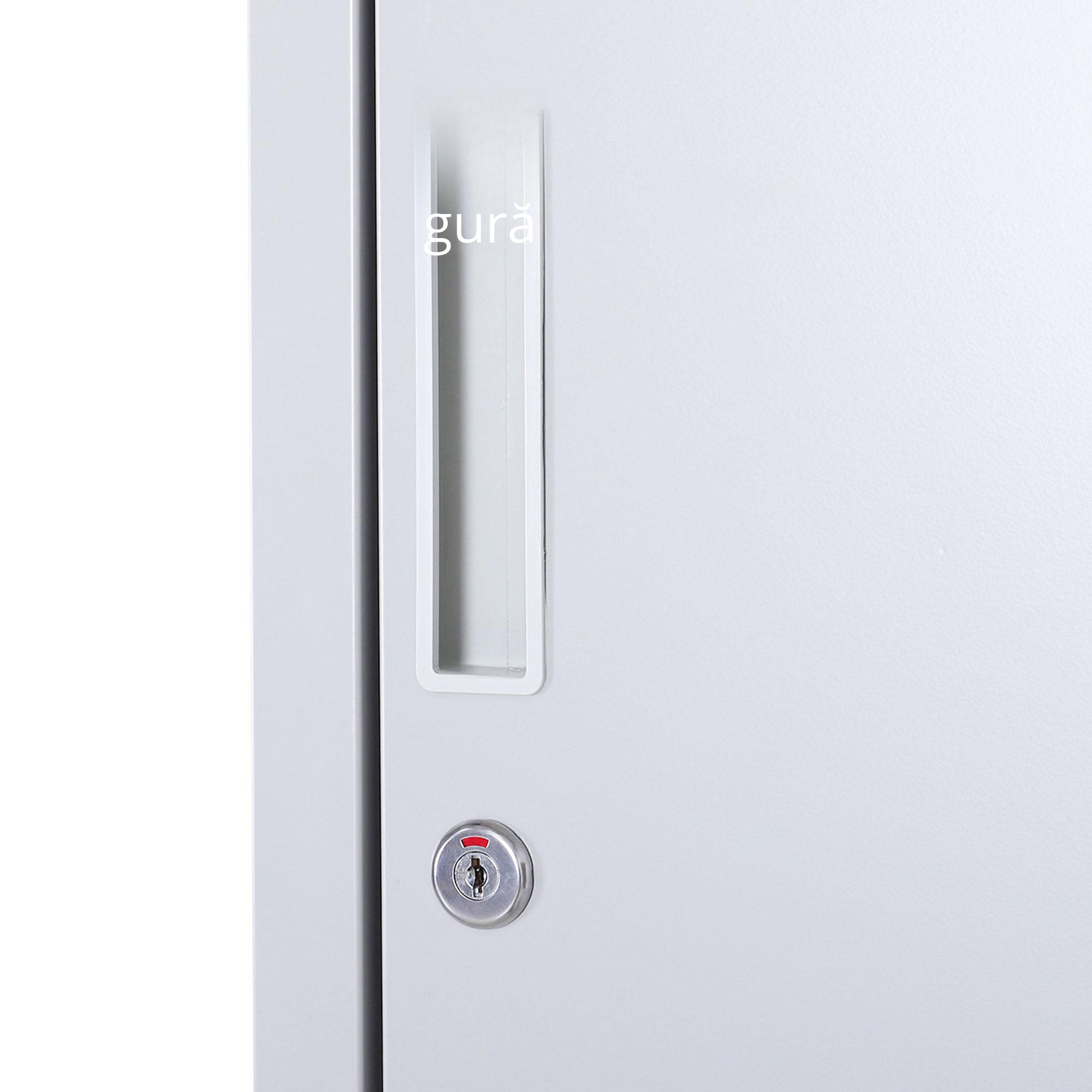  Dulap Metalic Haine - 4 Rafturi, 2 Usi, Gri 38×46×180 cm [8]