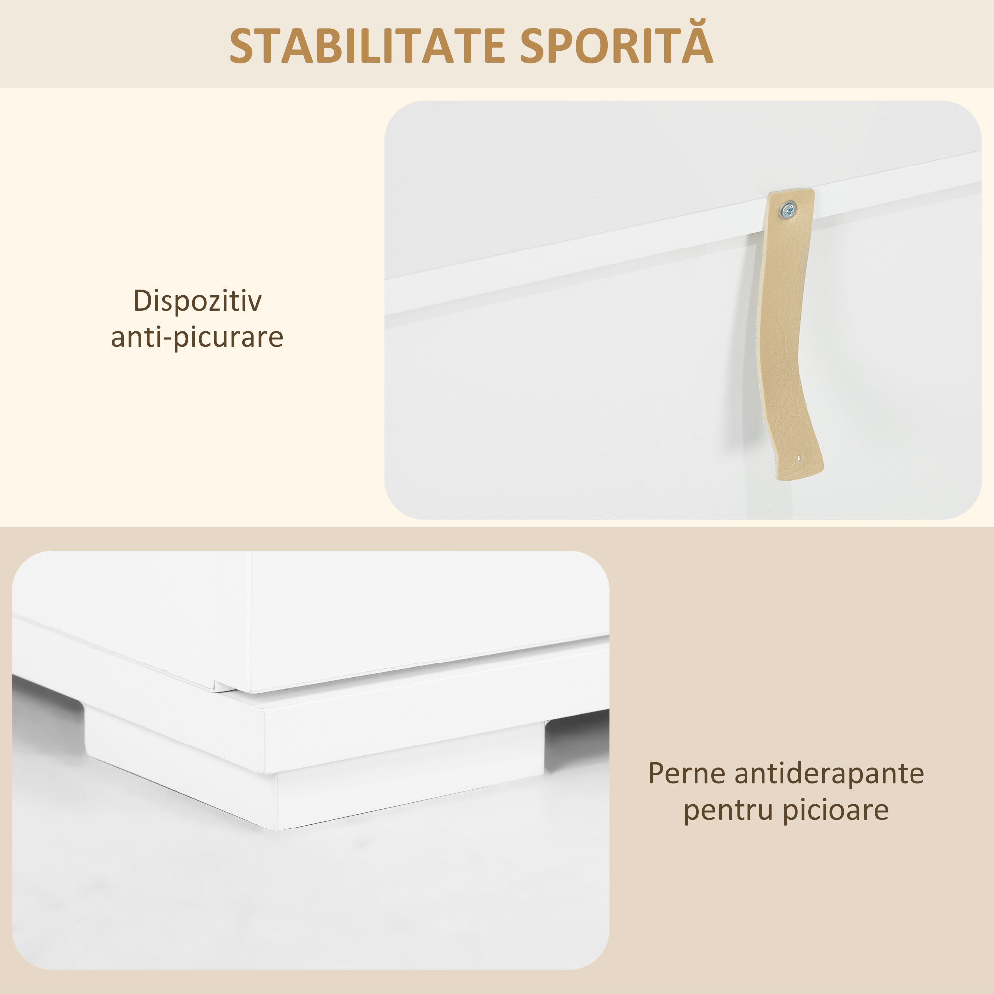  Bufet cu Lumini LED Reglabile prin Telecomanda, Mobilier de Sufragerie cu 4 Sertare si 2 Dulapuri, 120x34x70 cm, Alb [6]