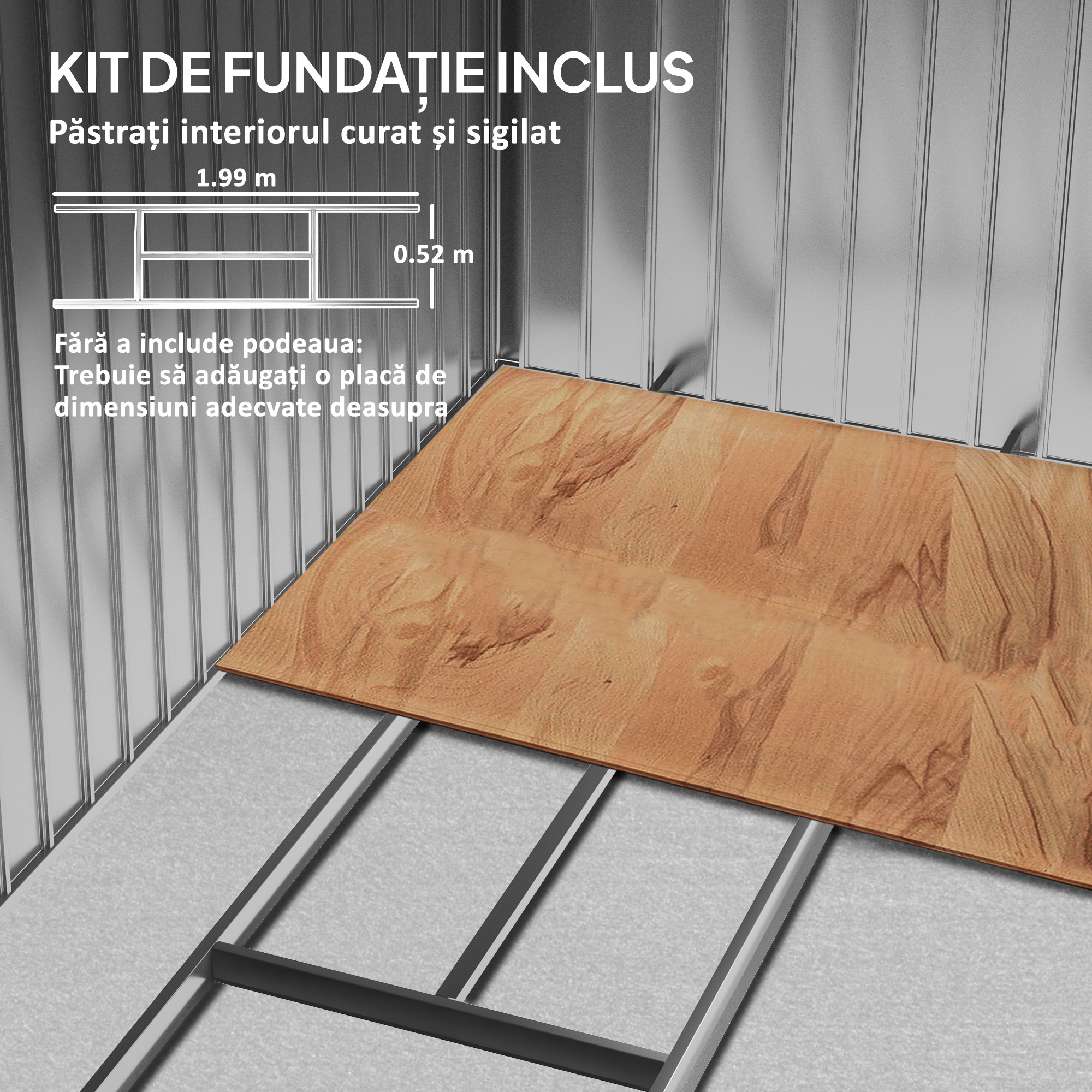  Magazie Gradina Metal cu Usi Glisante pentru Familie, 213x130x185 cm, Gri [6]