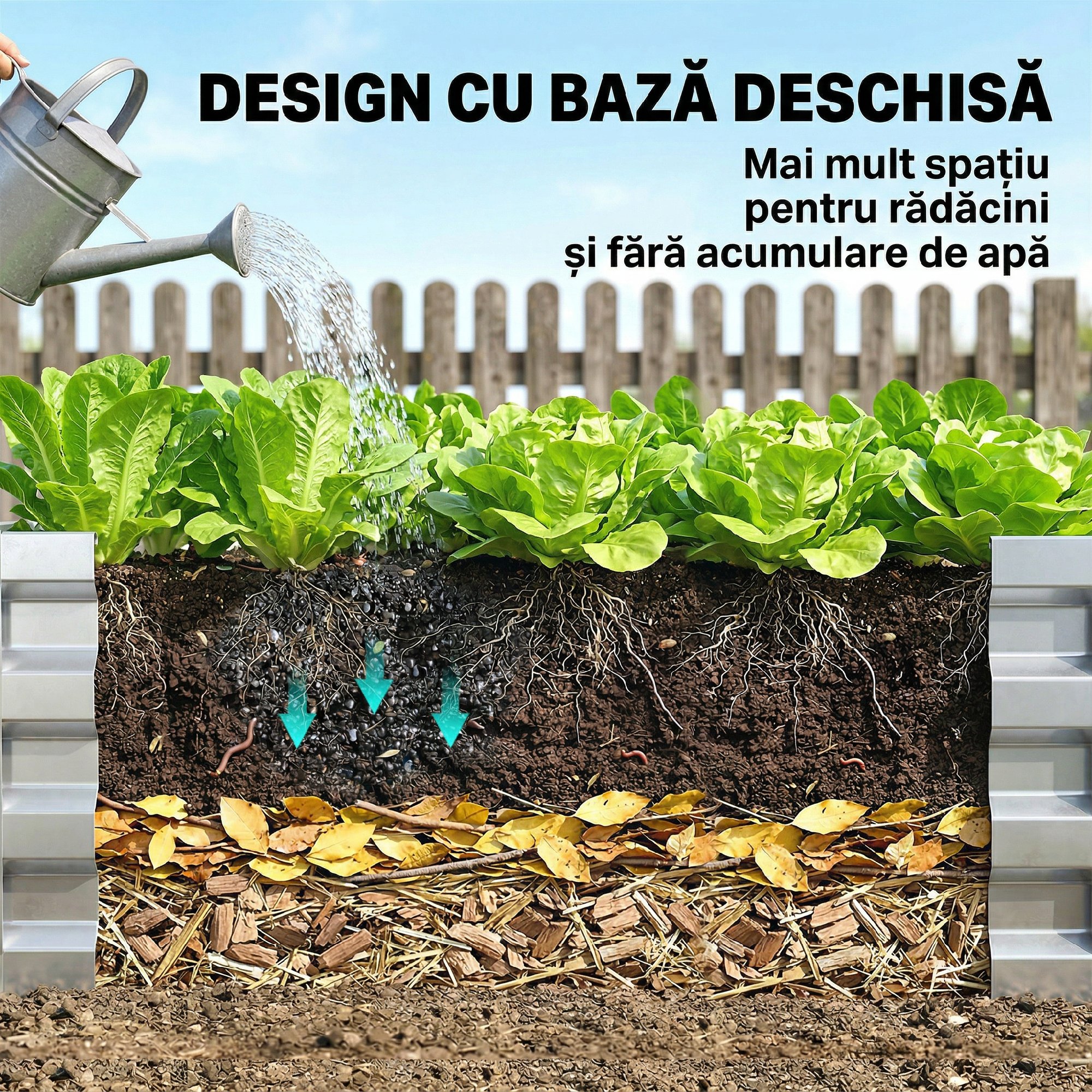  Pat pentru Gradina inaltat cu Baza Deschisa si Strat din Otel Zincat, 120x60x30.5 cm, Argintiu [4]