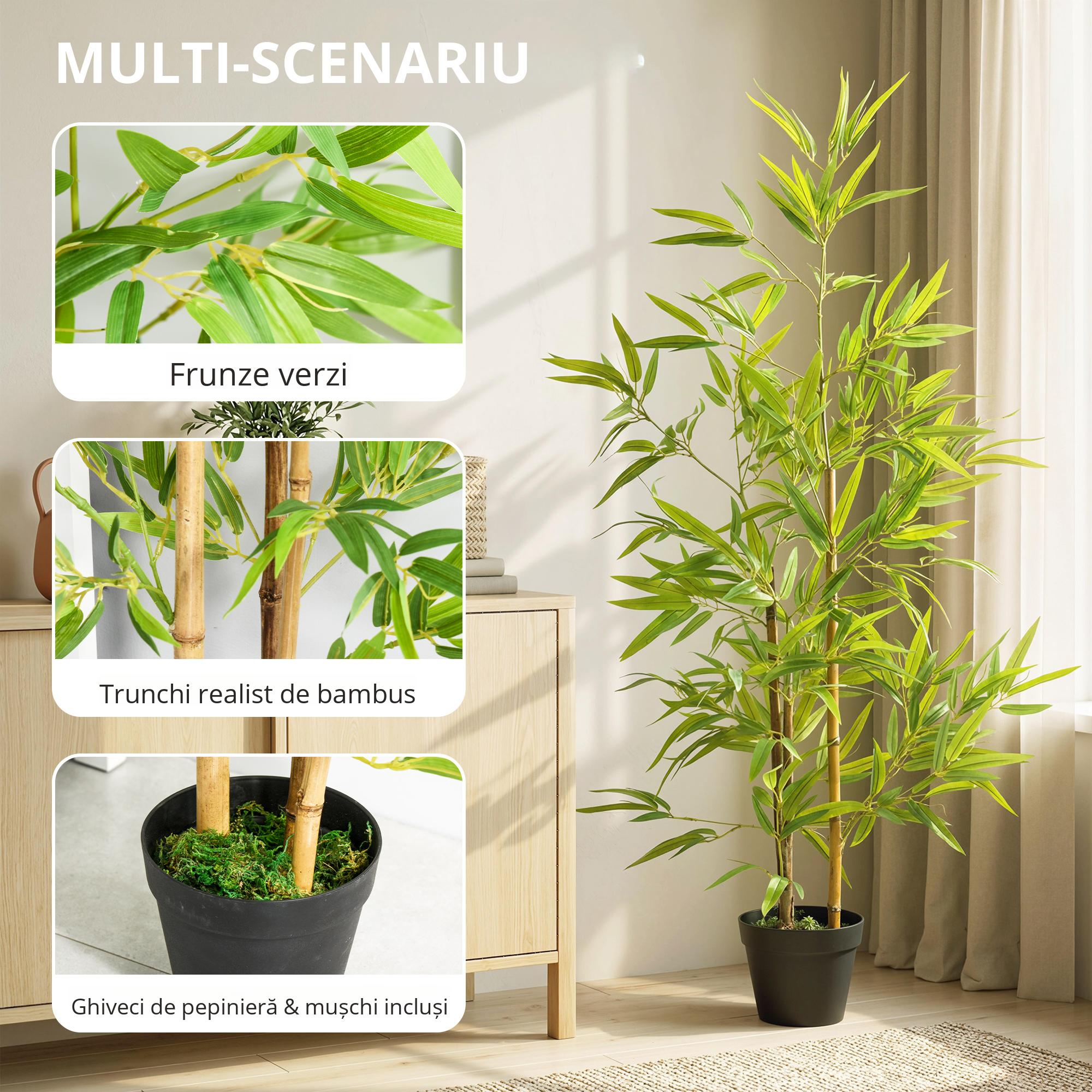  Set 2 Plante Bambus Artificiale - 120 cm cu Ghiveci [3]